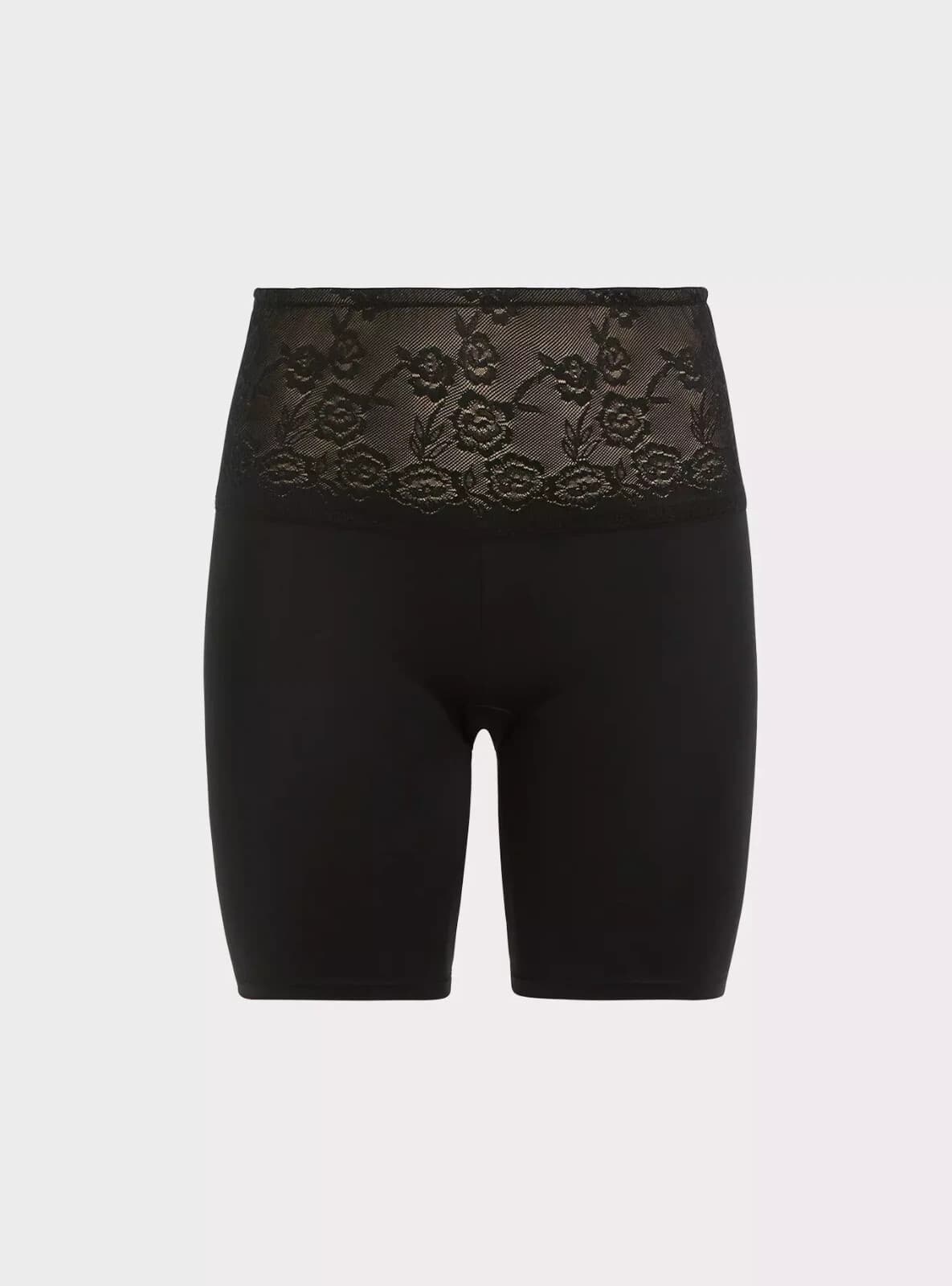 NWT Torrid Curve Microfiber Lace High-Rise Short 360° Smoothing Panty Black Sz.2