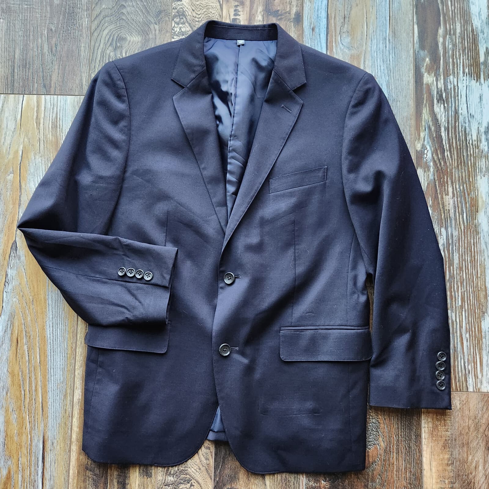 Bonobos Wool Blend Sport Coat Blazer Two-Button Black Standard Fit Men's 38S