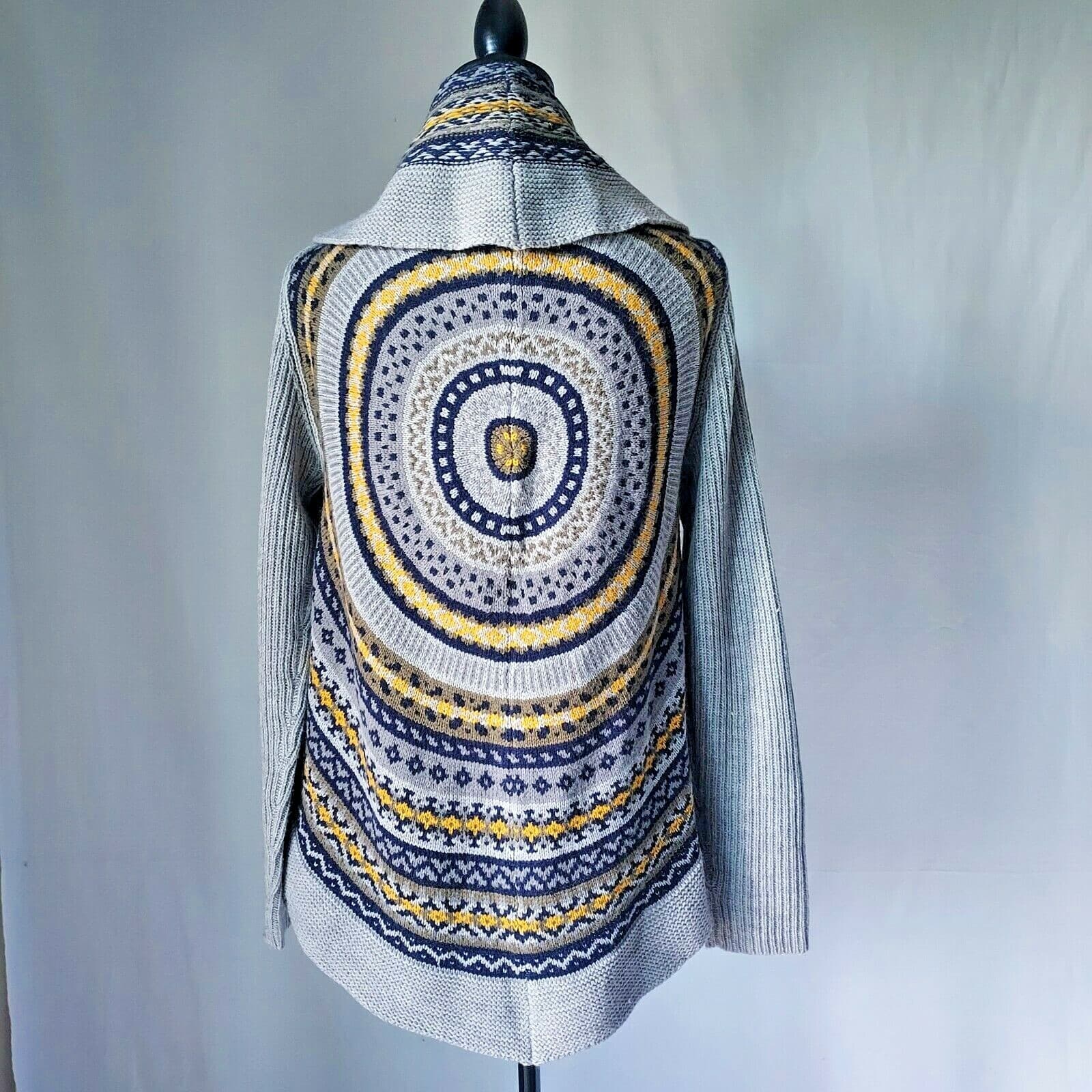 A.GIANNETTI Wool Blend Circle Open Front Cardigan Sweater Multicolor Women Sz.M