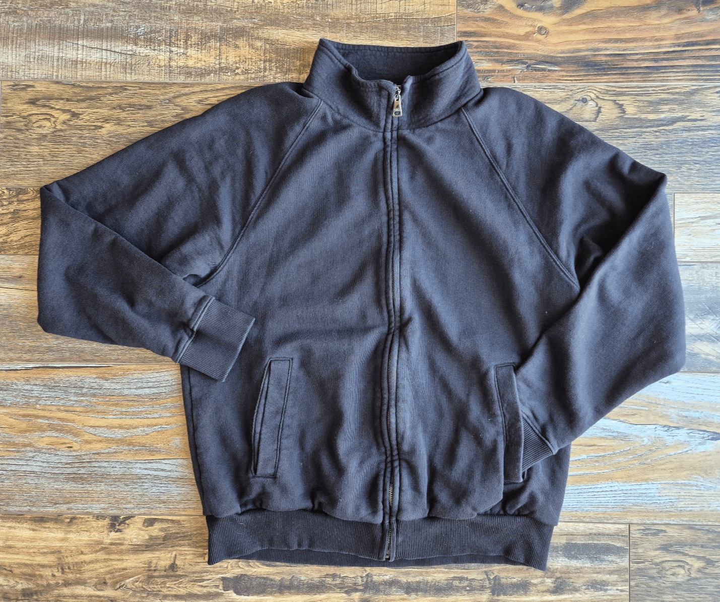 DOLCE & GABBANA Staff Made in Italy French Terry Zip-Up Jacket Cotton Black EU50