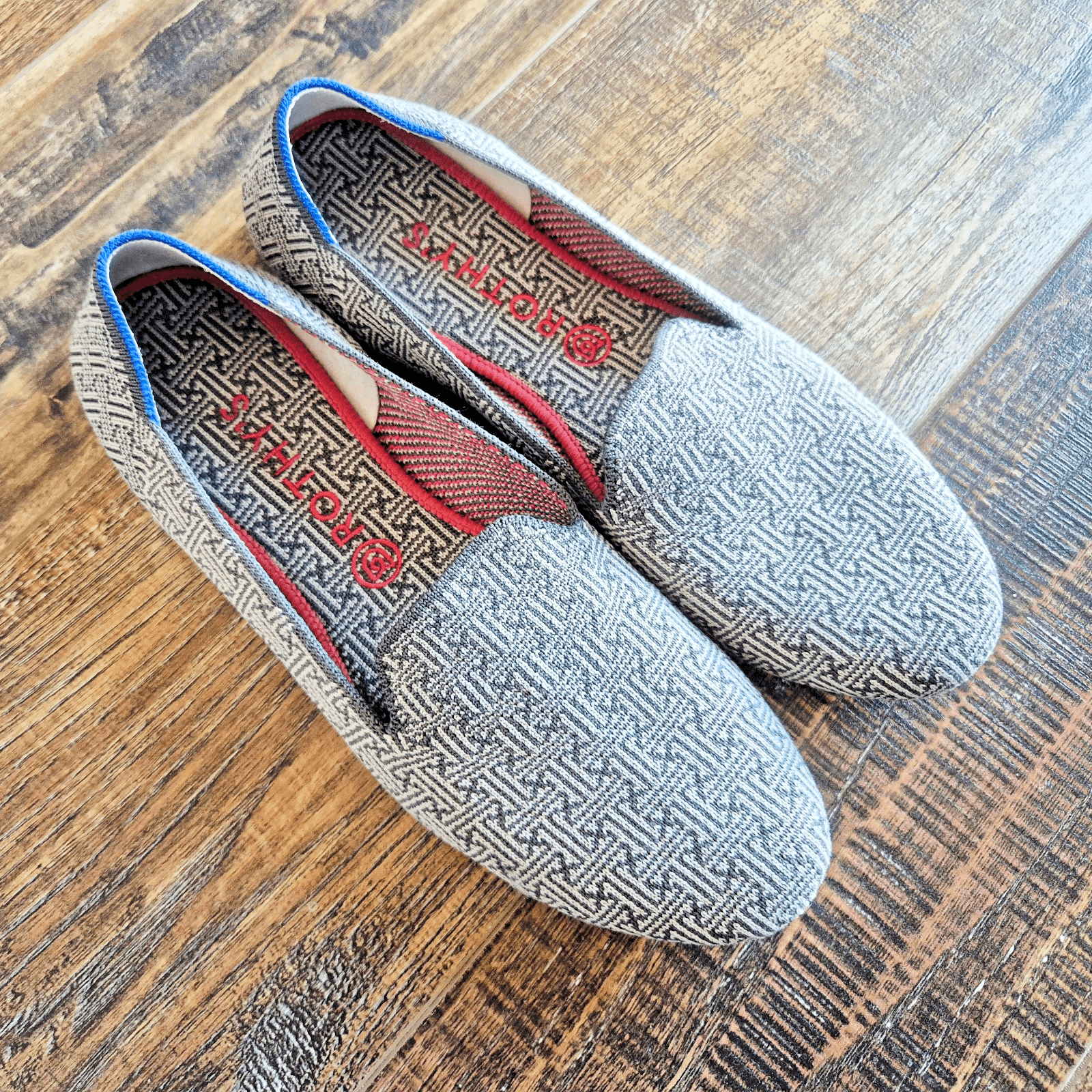 Rothy's The Loafer Retired Charcoal Grid Pattern Slip-On Comfort Women's US11