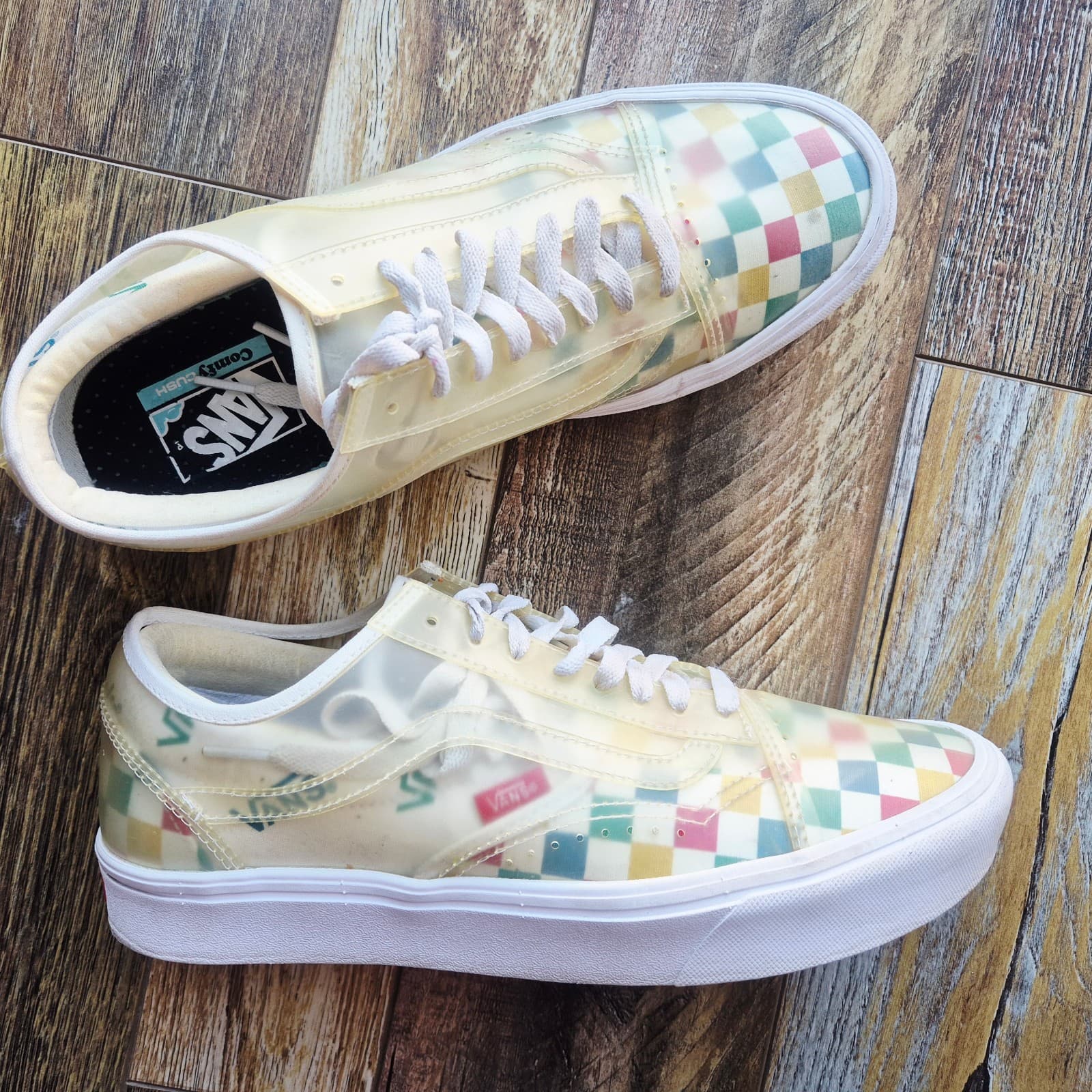 Vans ComfyCush Slip-Skool Checkerboard Multi-Color Sneakers Lace Unisex M9.5 W11