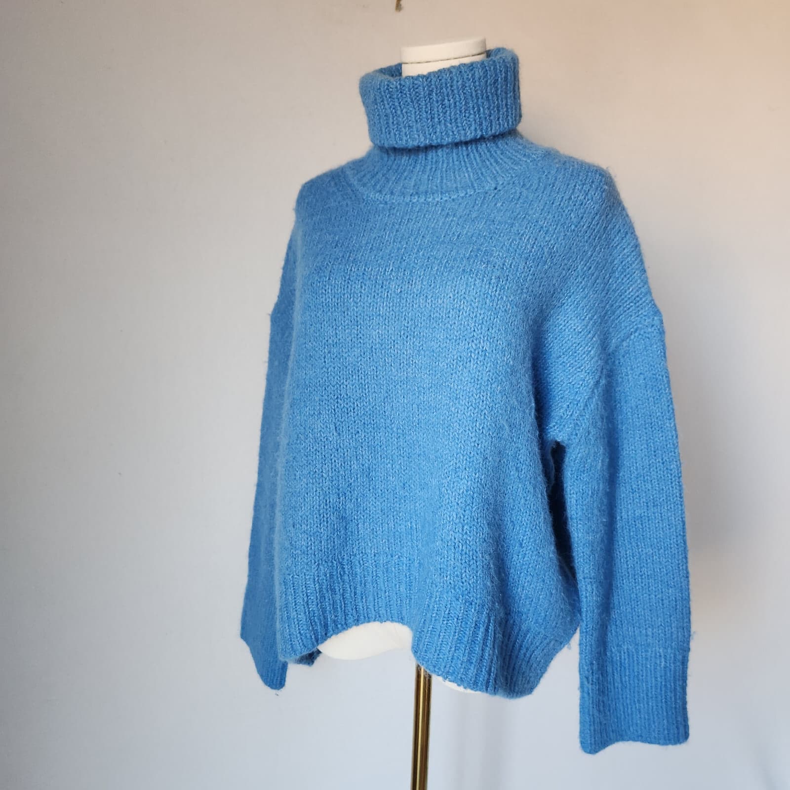 Samsoe Samsoe Mollie Wool Alpaca Turtleneck Sweater Lichen Blue Women's S/M $296