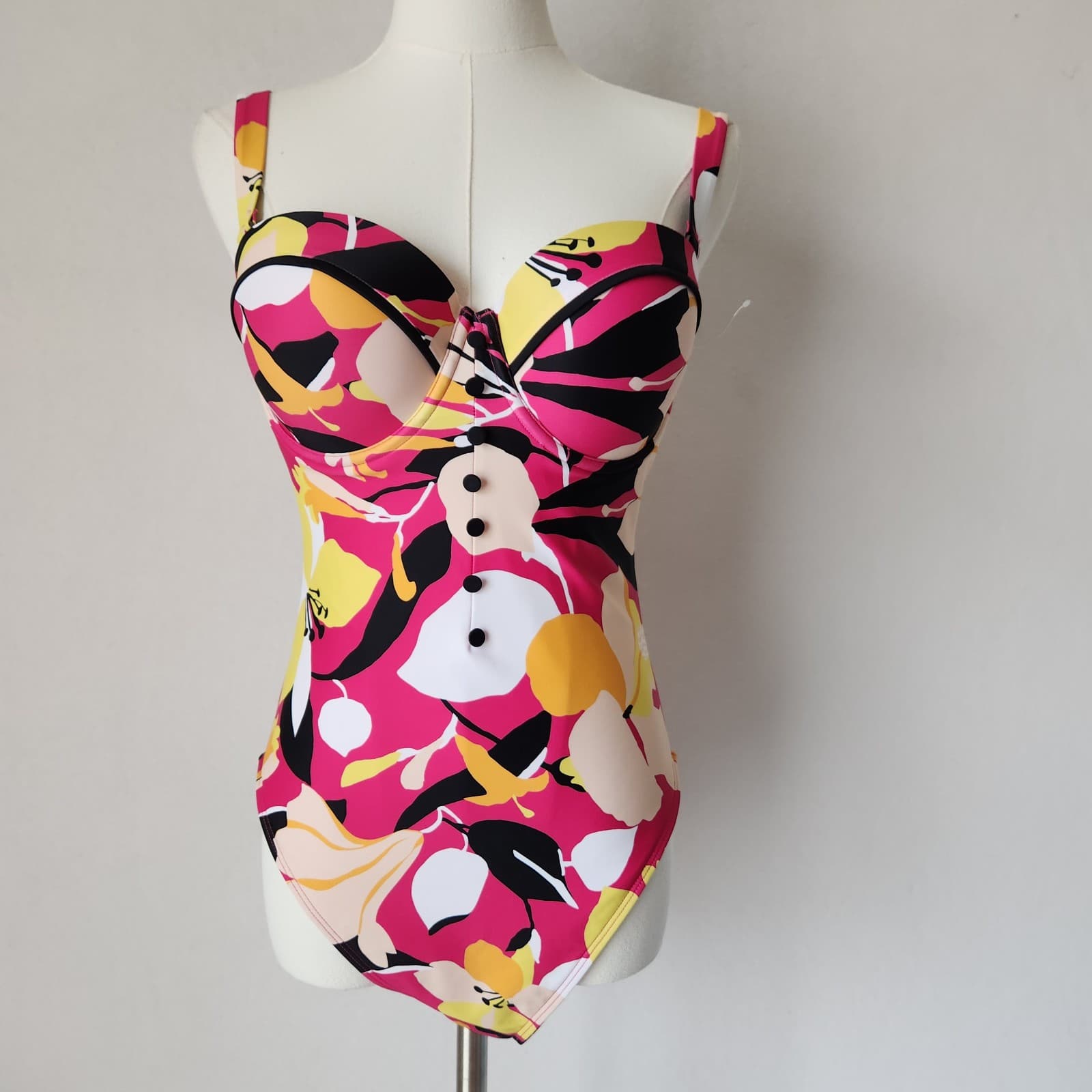NWT TED BAKER Zayly Floral One Piece Swimsuit Underwire Sweetheartneck Sz.3 (8)