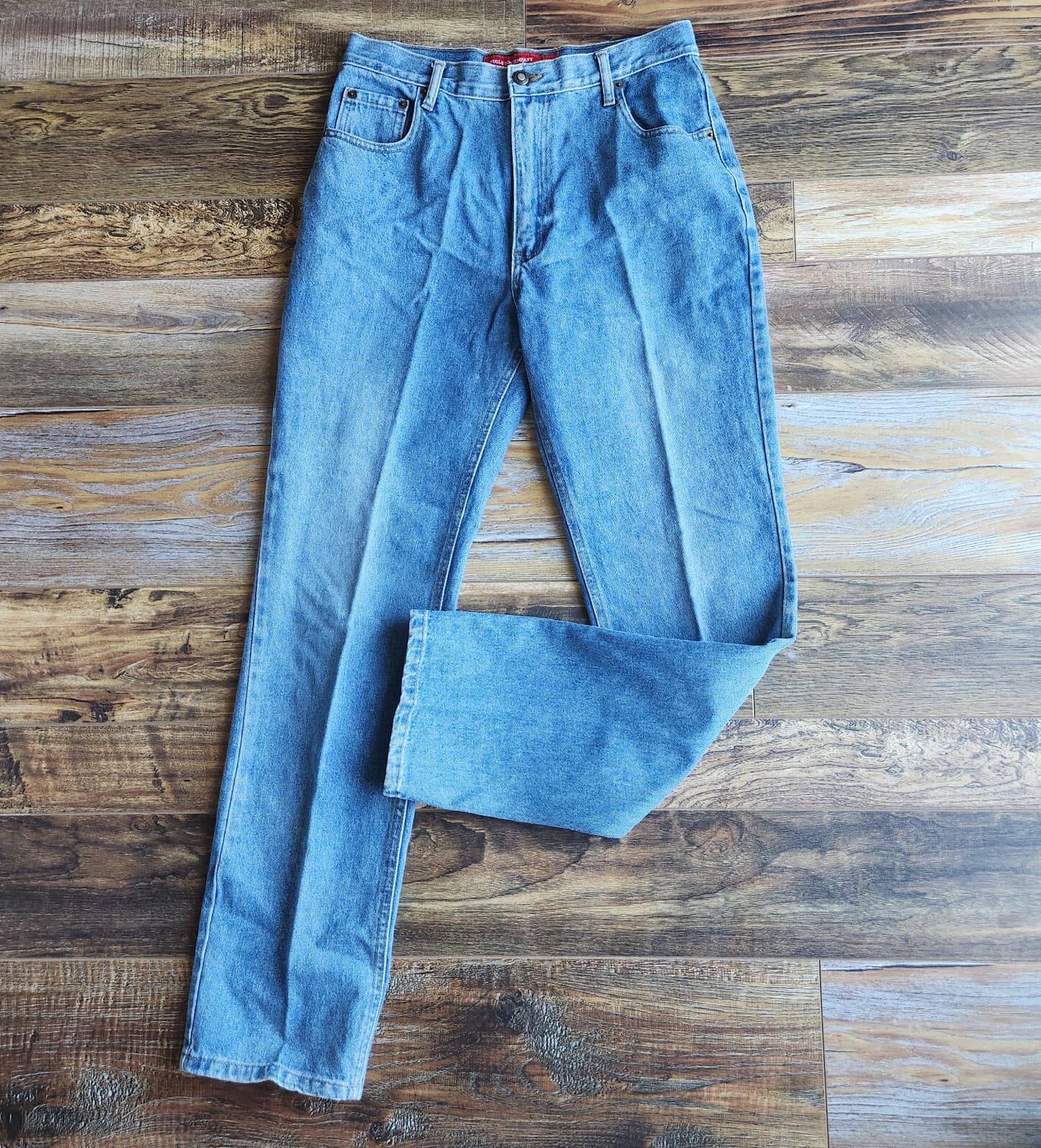 Vintage Bugle Boy Gold Chest High Waist Slim-Fitted Jeans Zip Blue Women's 12
