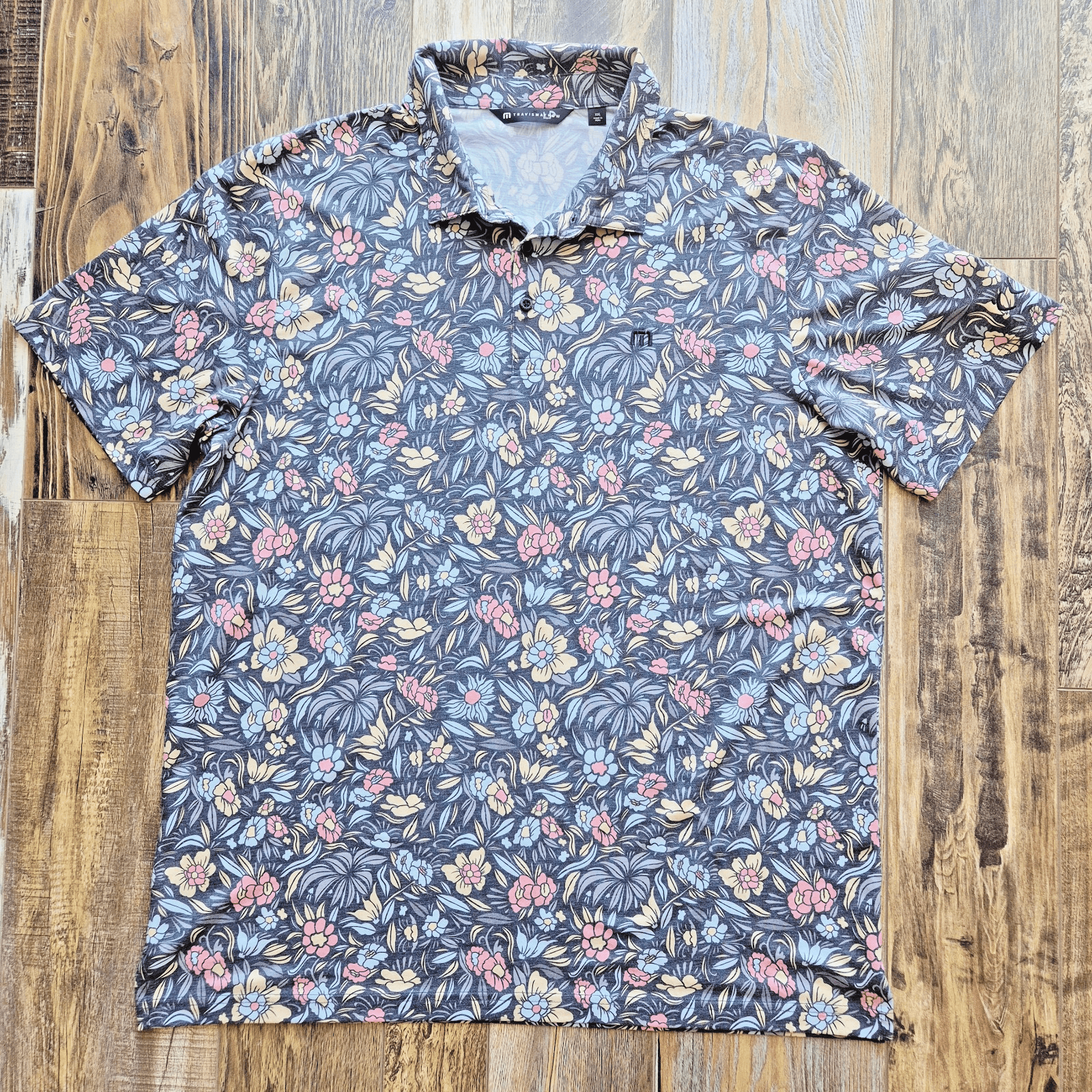 Travis Mattew Floral Featherweight Day Cruise Polo Shirt Men's XXL *Embroidered