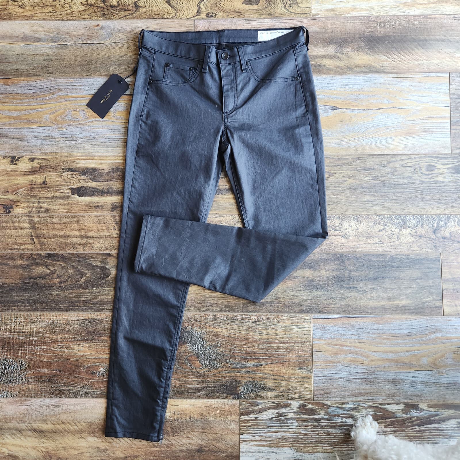 NWT Rag & Bone $187 Shoreditch Black Zip-Ankle Skinny Jeans High Rise Women's 31