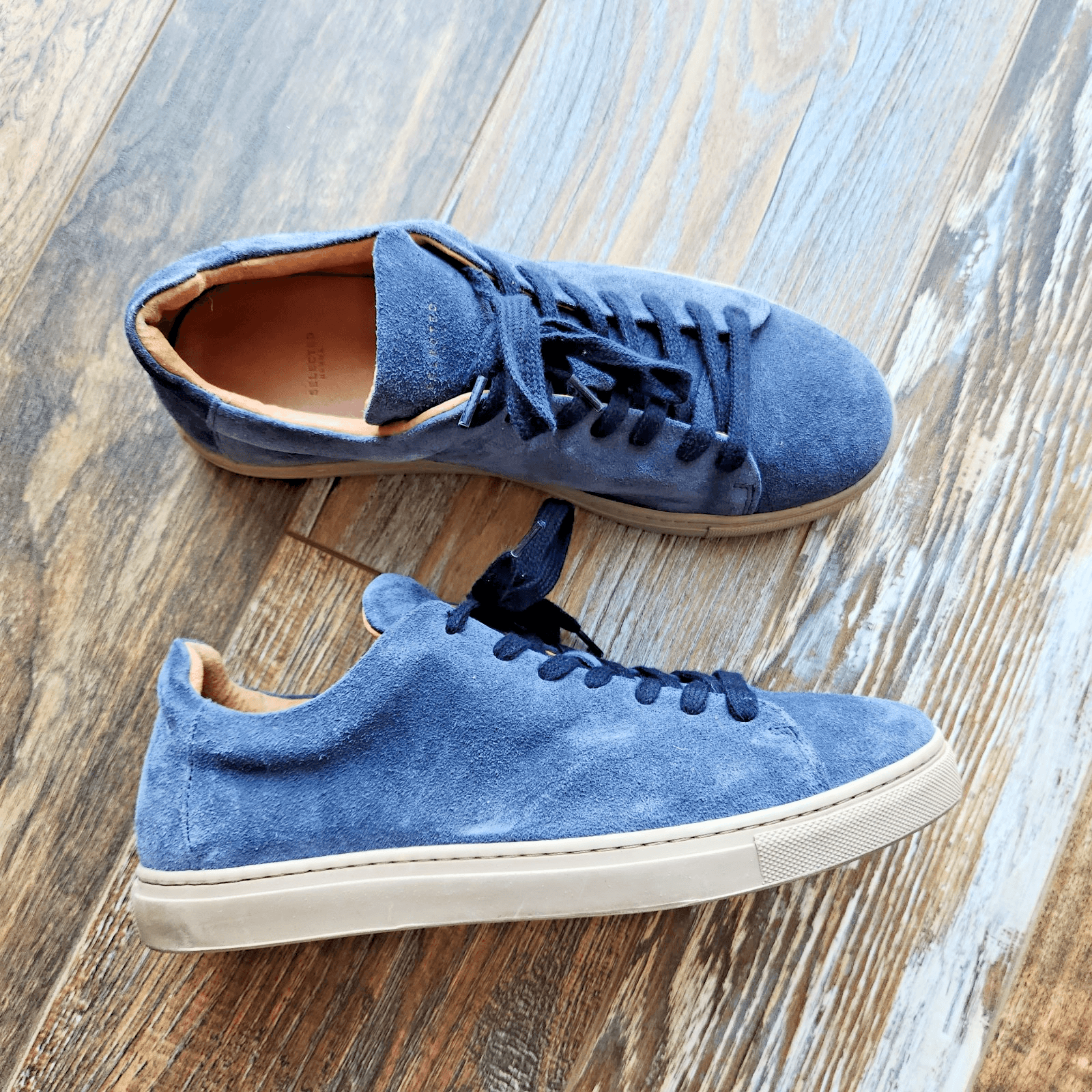 Selected Homme David Suede Low Top Trainer Sneakers Lace Up Blue Men's EU42 US9