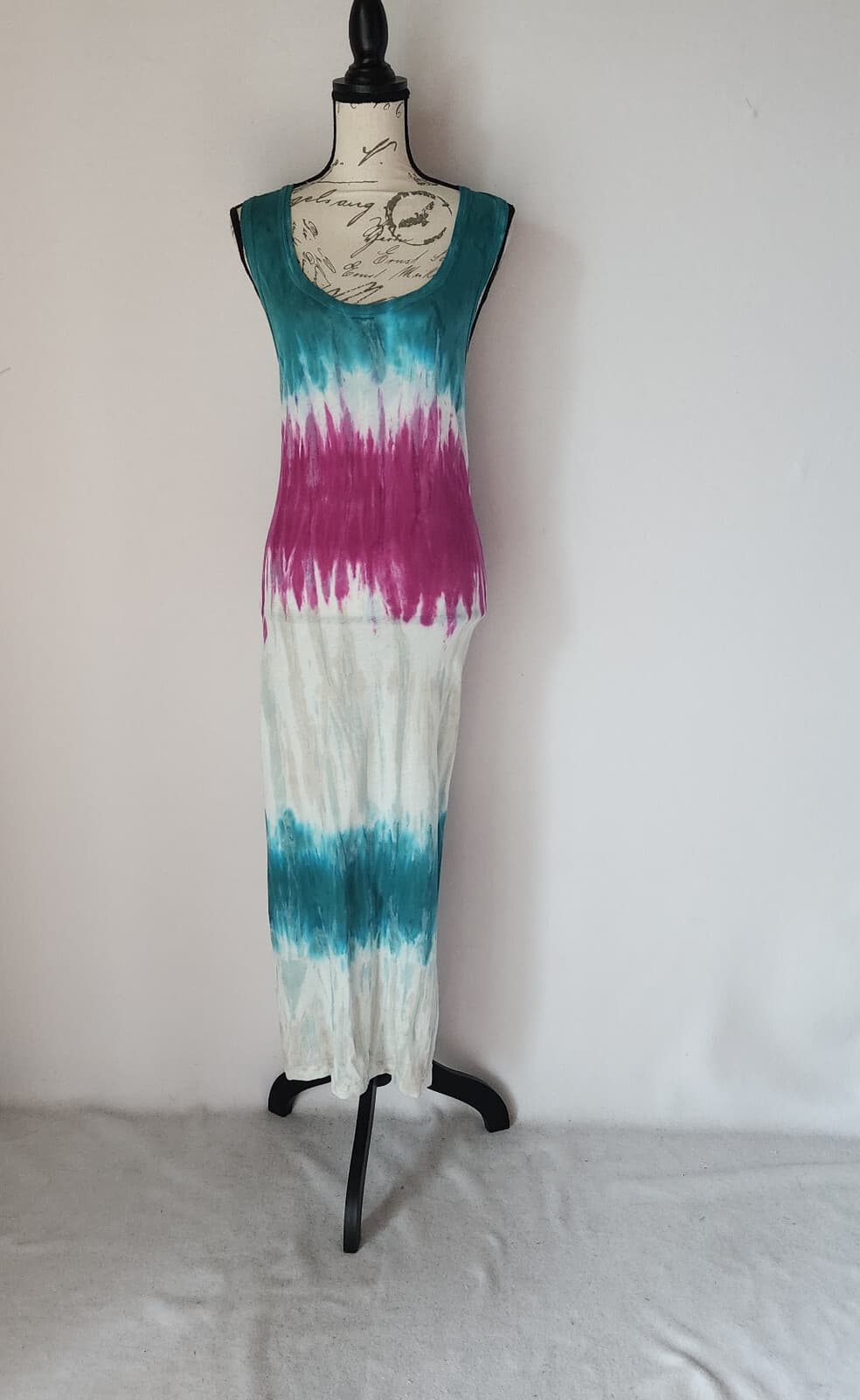 Young Fabulous & Broke Tie Dye Maxi Tank Dress Sleeveless Multicolor Cotton Sz.S