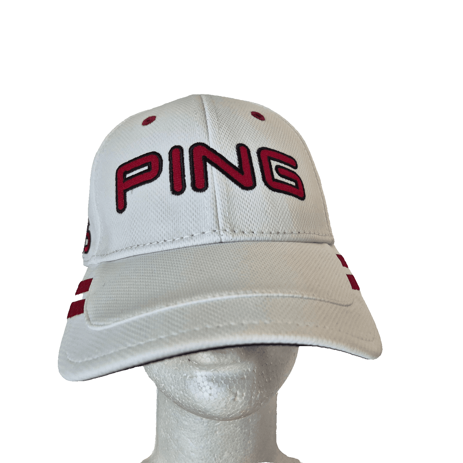 NWoT PING i15 S56 Golf Hat Cap Adjustable Hook/Loop White Red Adult One Size