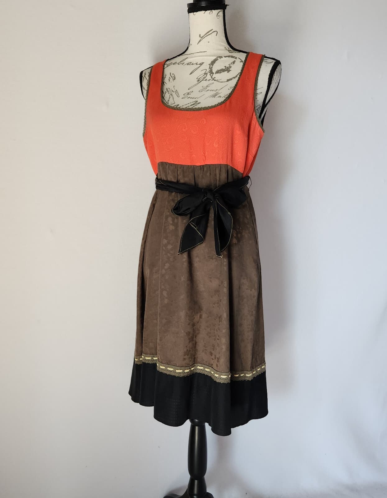 Moulinette Soeurs Anthropologie Silk Imprinted Colorblock Dress Tie-Waist Sz.6