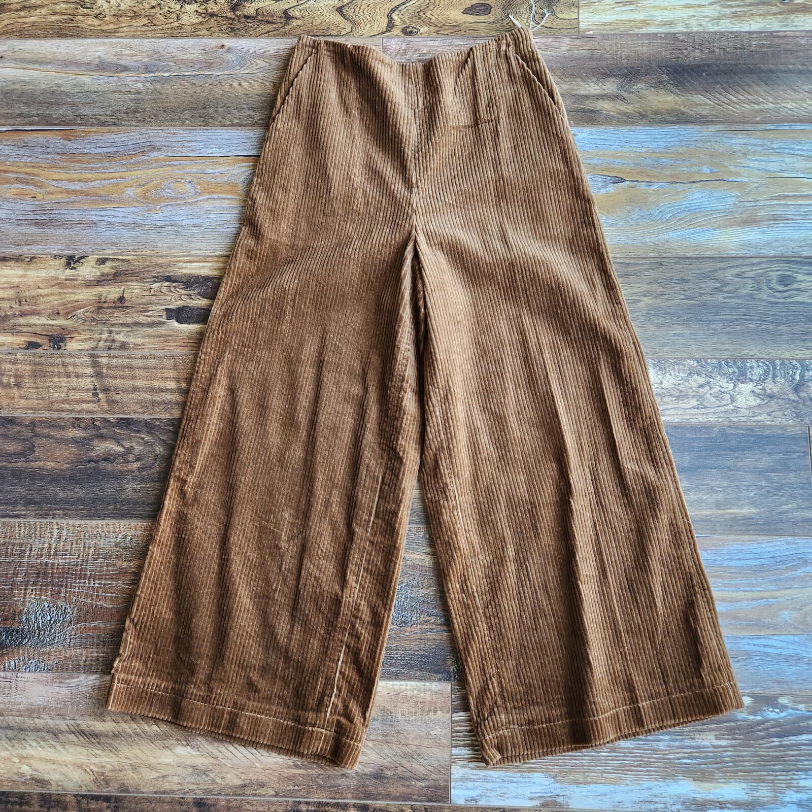 NWT Pilgrim Surf+Supply Made in Japan Corduroy Wide Leg Pants Pocket Brown Sz.2