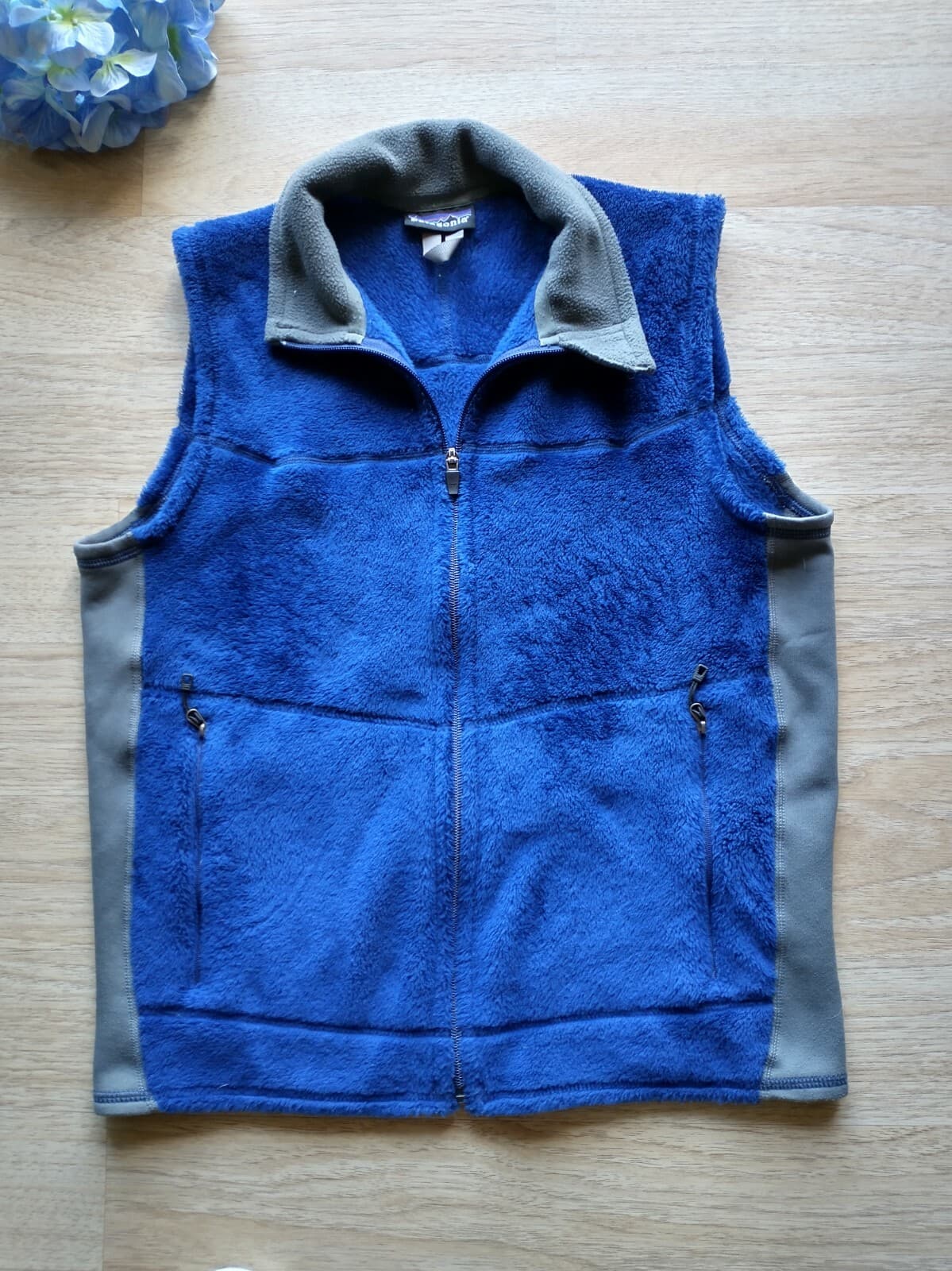 Patagonia Polartec Thermal Pro Fleece Vest Full Zip Pocket Blue Chest 42 in.
