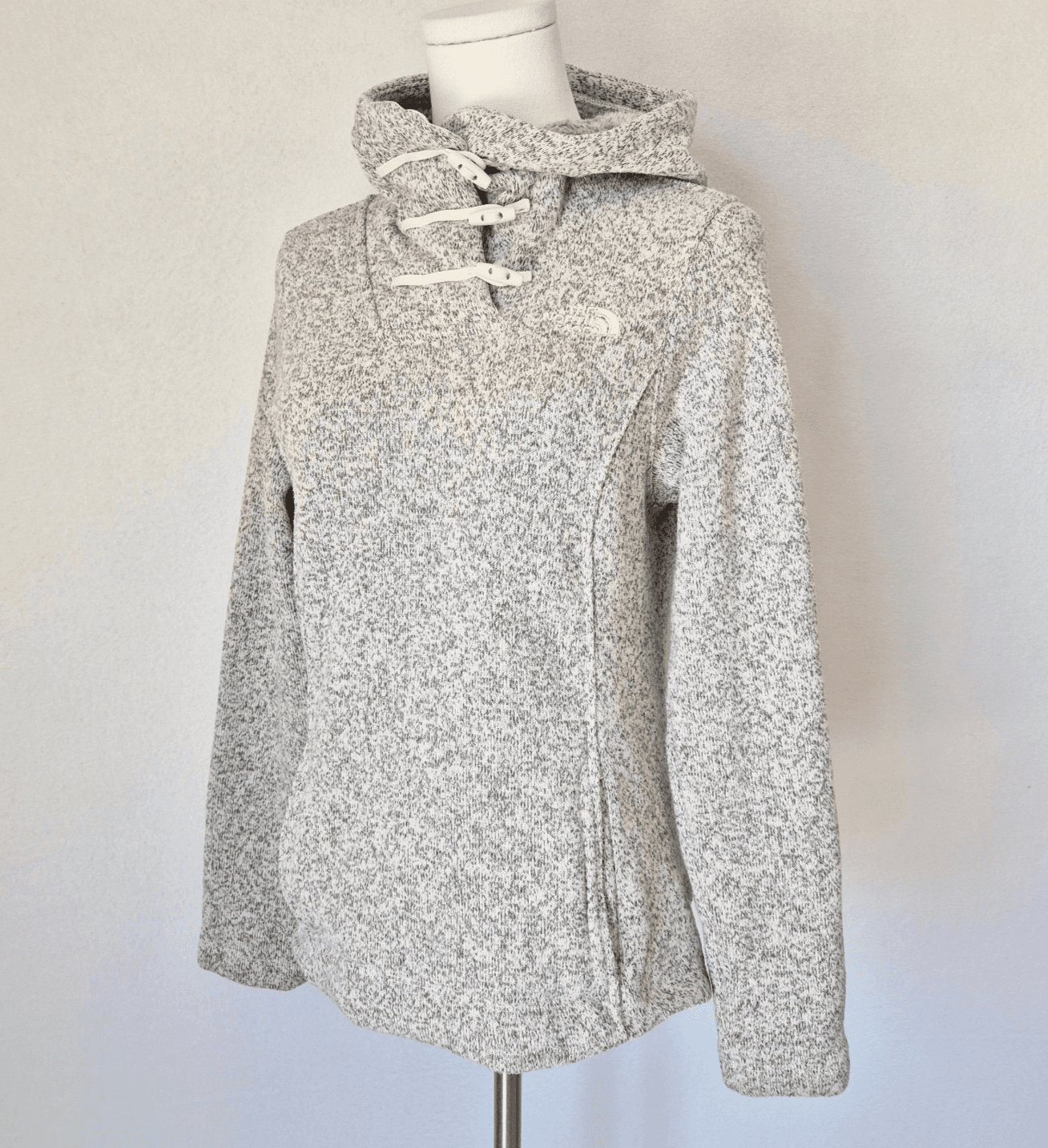 The North Face Crescent Fleece Lined Toggle Hooded Pullover Pocket Gray Women XS