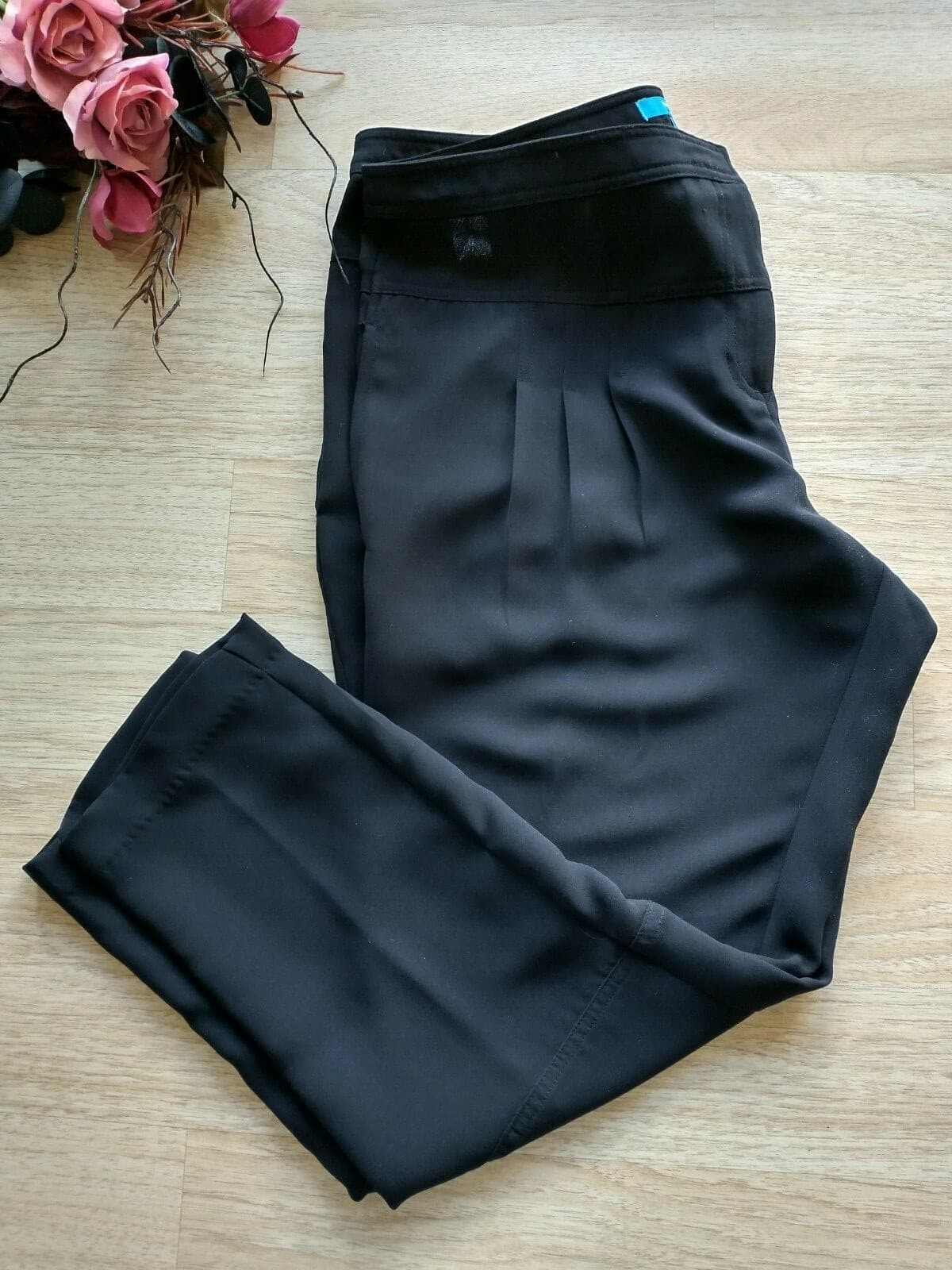 Derek Lam Women Knit Crop Pants Pleat-Front Pockets Zip Black Sz.14