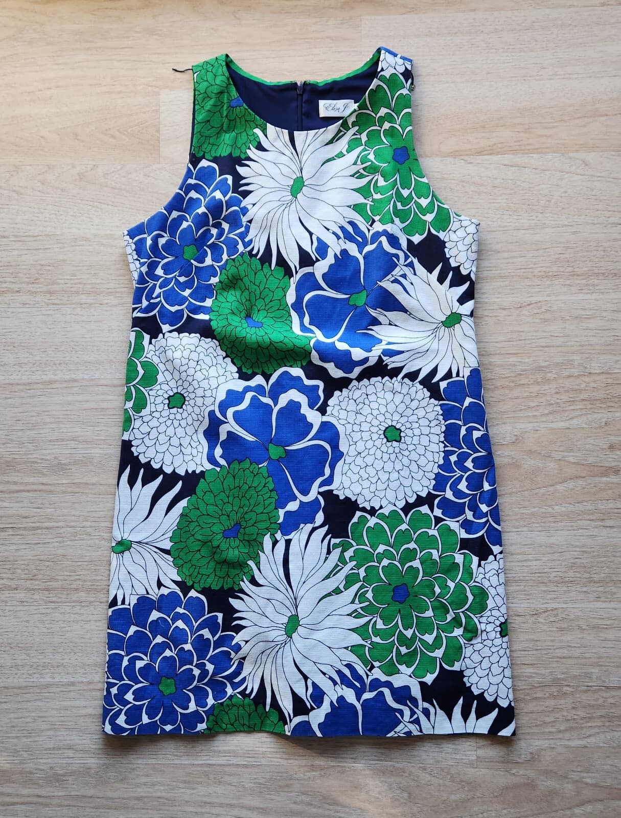 Eliza J Floral Mini Sheath Dress Sleeveless Lined Stretch Multicolor Women's 14