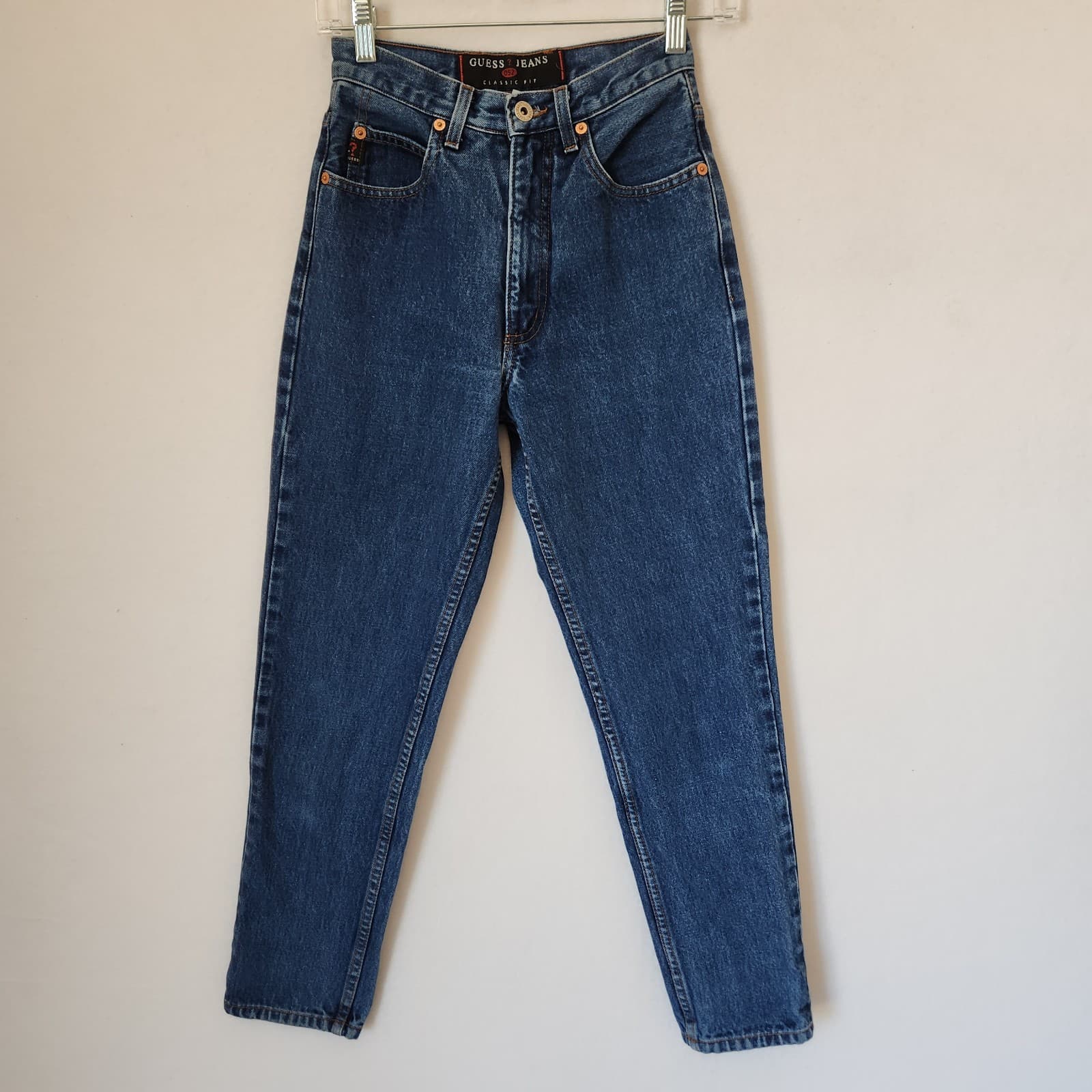 Vintage GUESS JEANS Made in USA Classic Fit High Rise Jean Tapered Blue Women 26