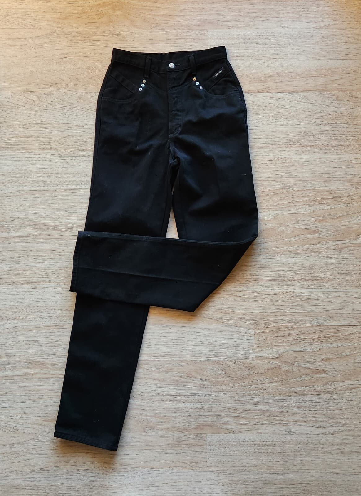 EUC Vintage Rockies Y-York High Waist Jean Bareback Black Women 9/10 19 Inseam L