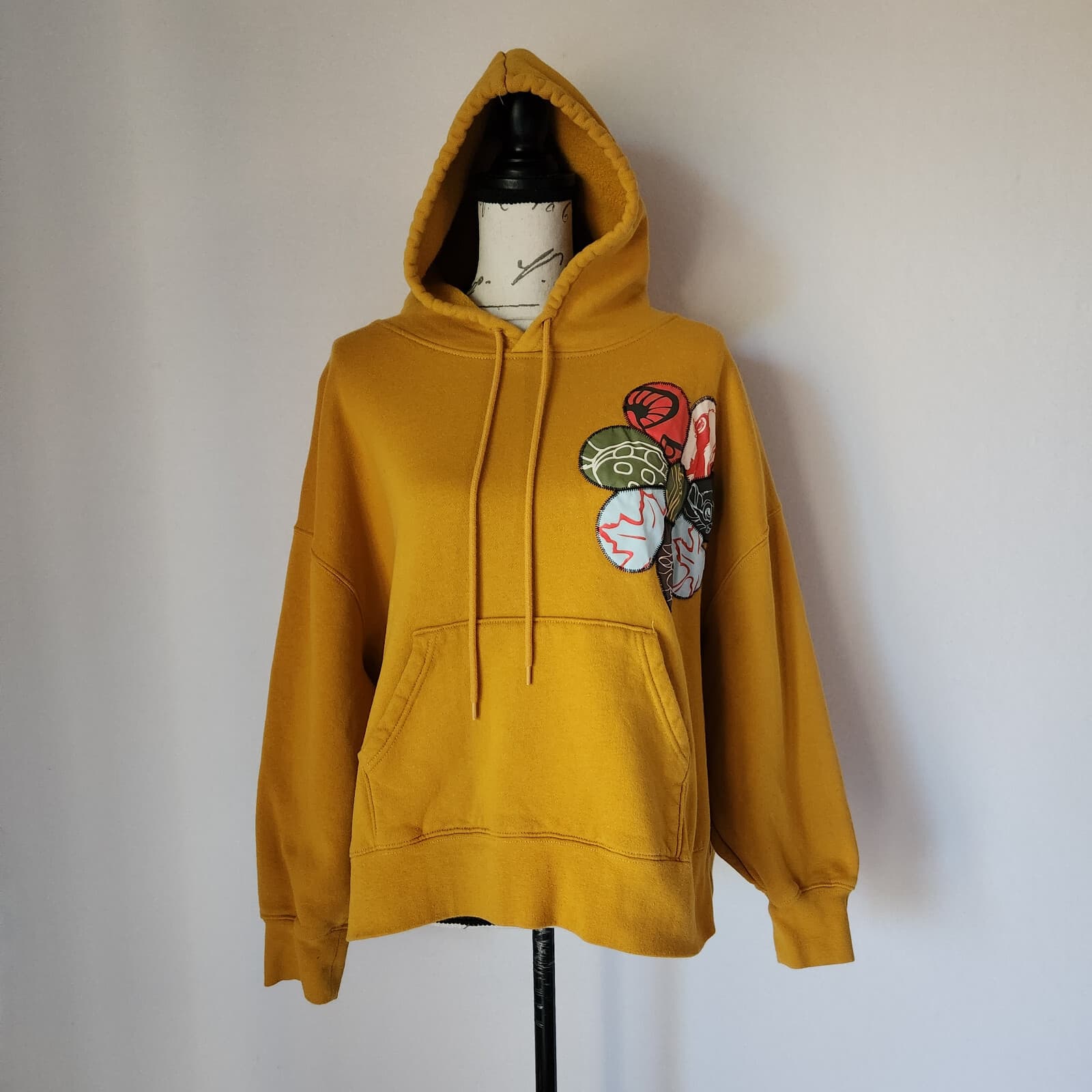 EUC Disney Parks Bambi Hoodie Pullover Sweatshirt Pocket Cotton Yellow Women 3X