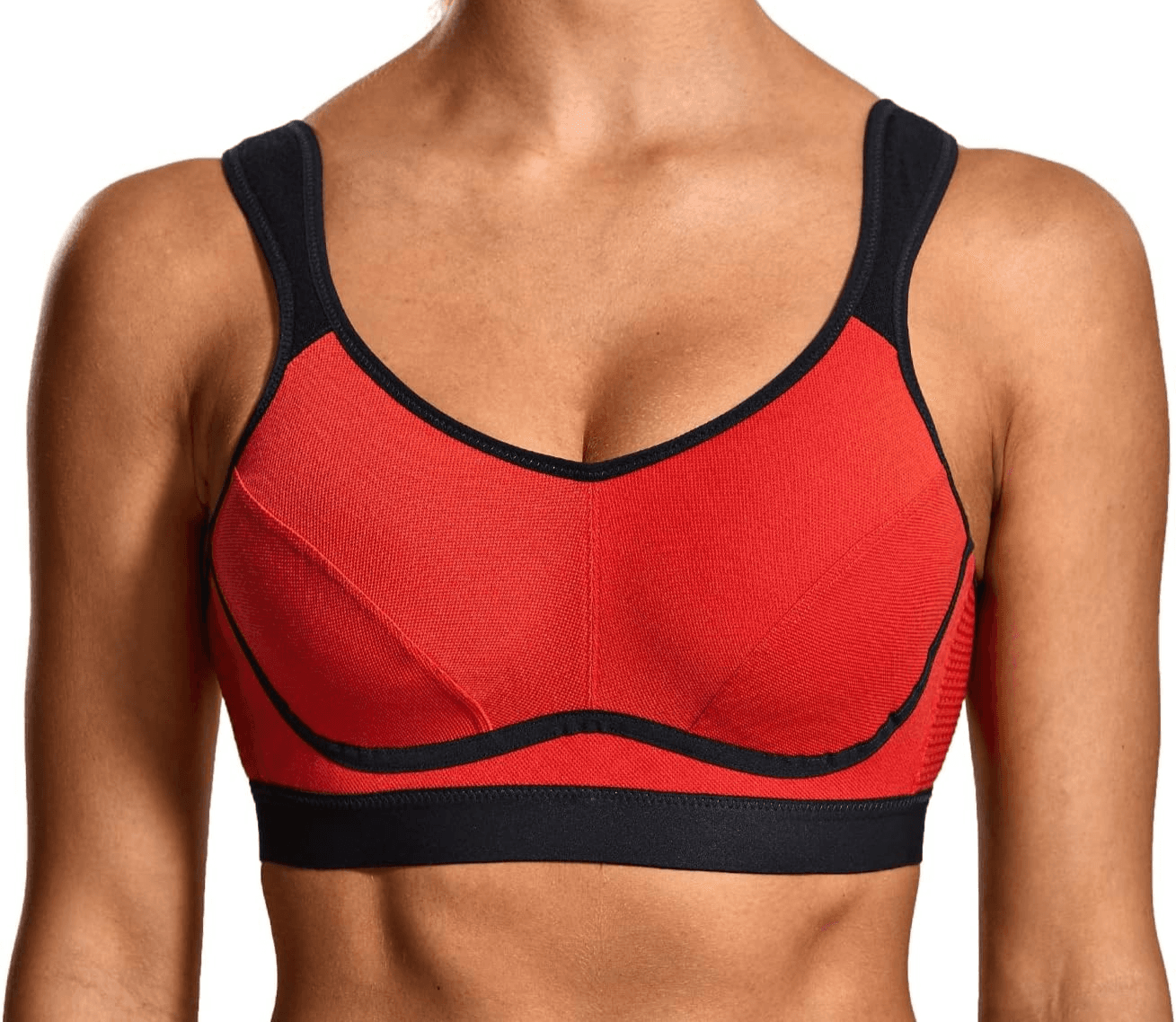 NWT SYROKAN Ultimate Run Sport Bra Wirefree Adjustable Living Coral Women's 38E