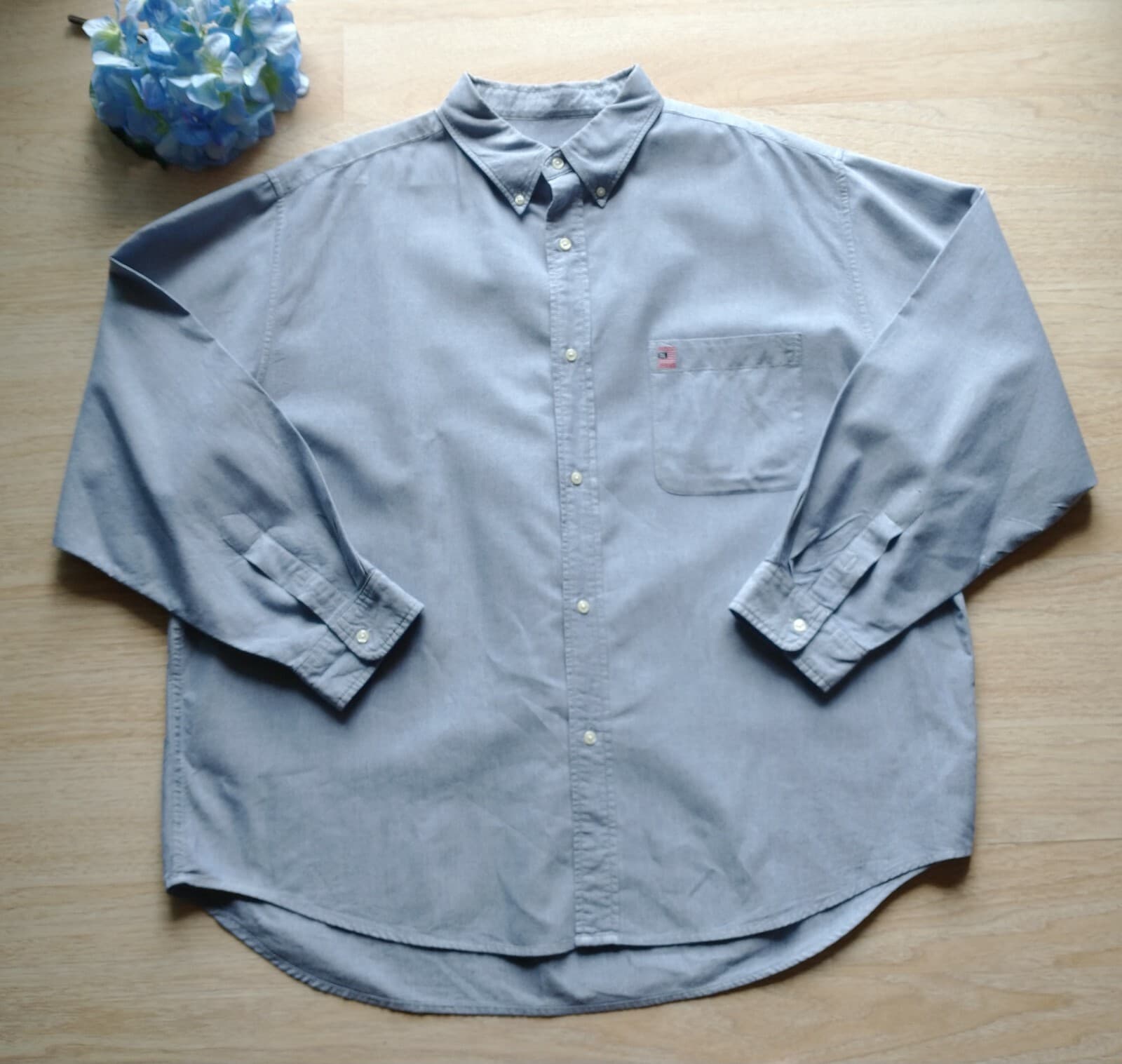 Ralph Lauren Jeans Button Down Shirt Long Sleeve 100% Cotton Blue Men Sz.XL