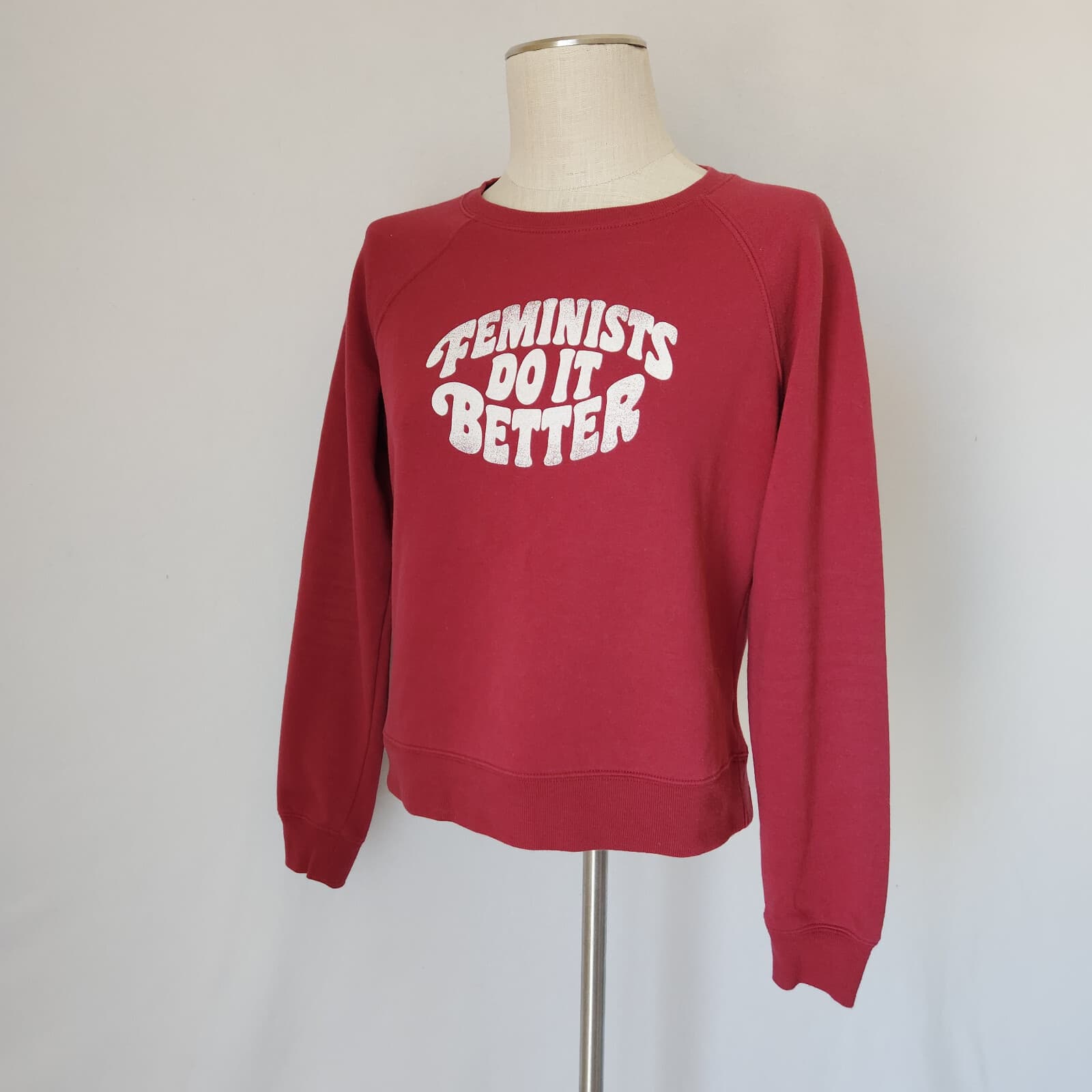 Rebecca Minkoff Jennigs Feminists Do It Better Sweatshirt Fleece Line Red Sz.S