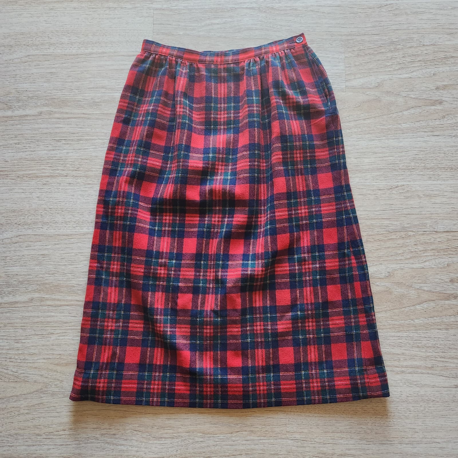 Vintage Pendleton Authentic Royal Stewart Tartan Pencil Skirt Zip Red Sz.10-29"