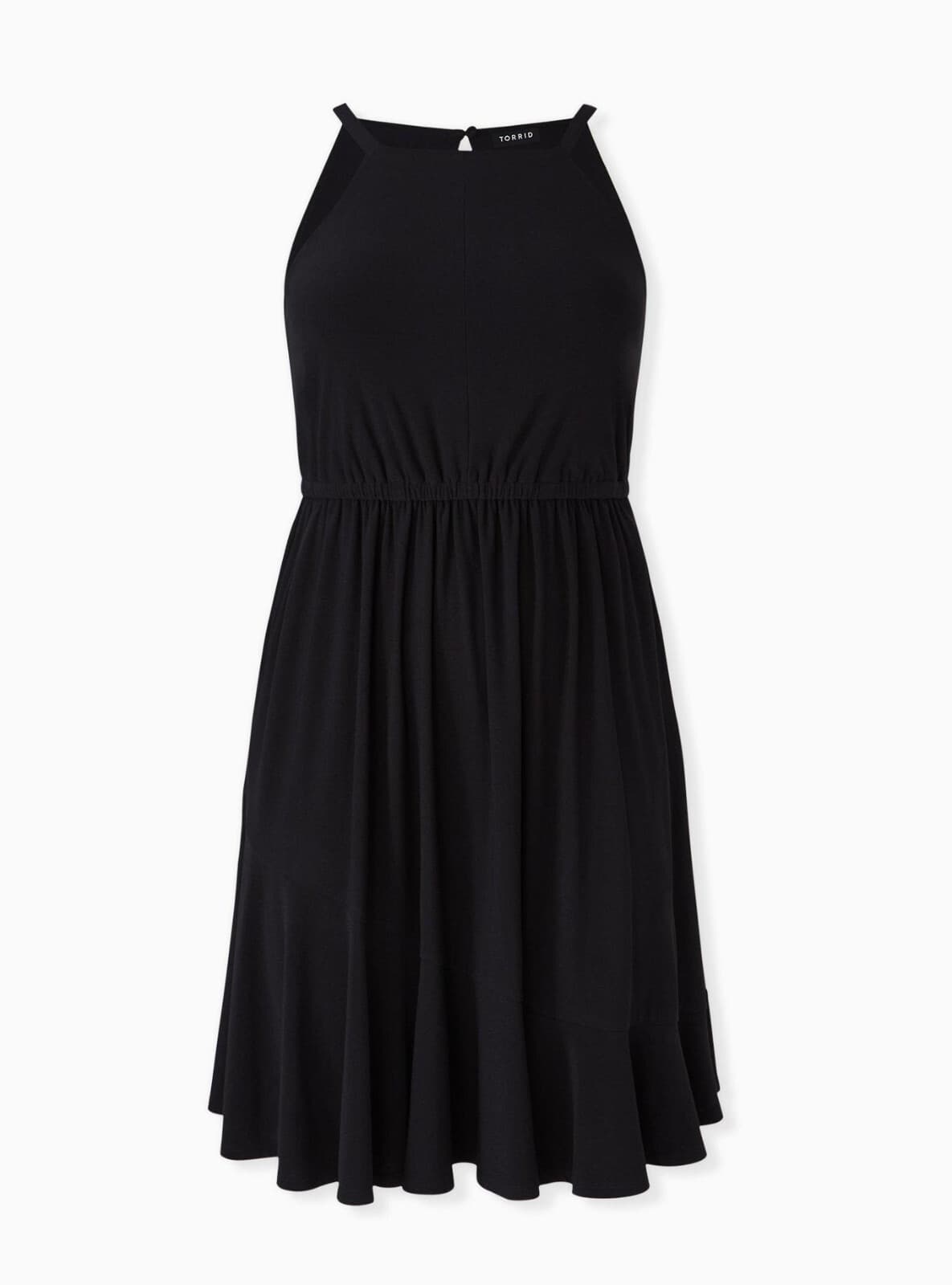 NWT Torrid Black Crepe High Neck Skater Dress Sleeveless Pocket Stretch 2X $69