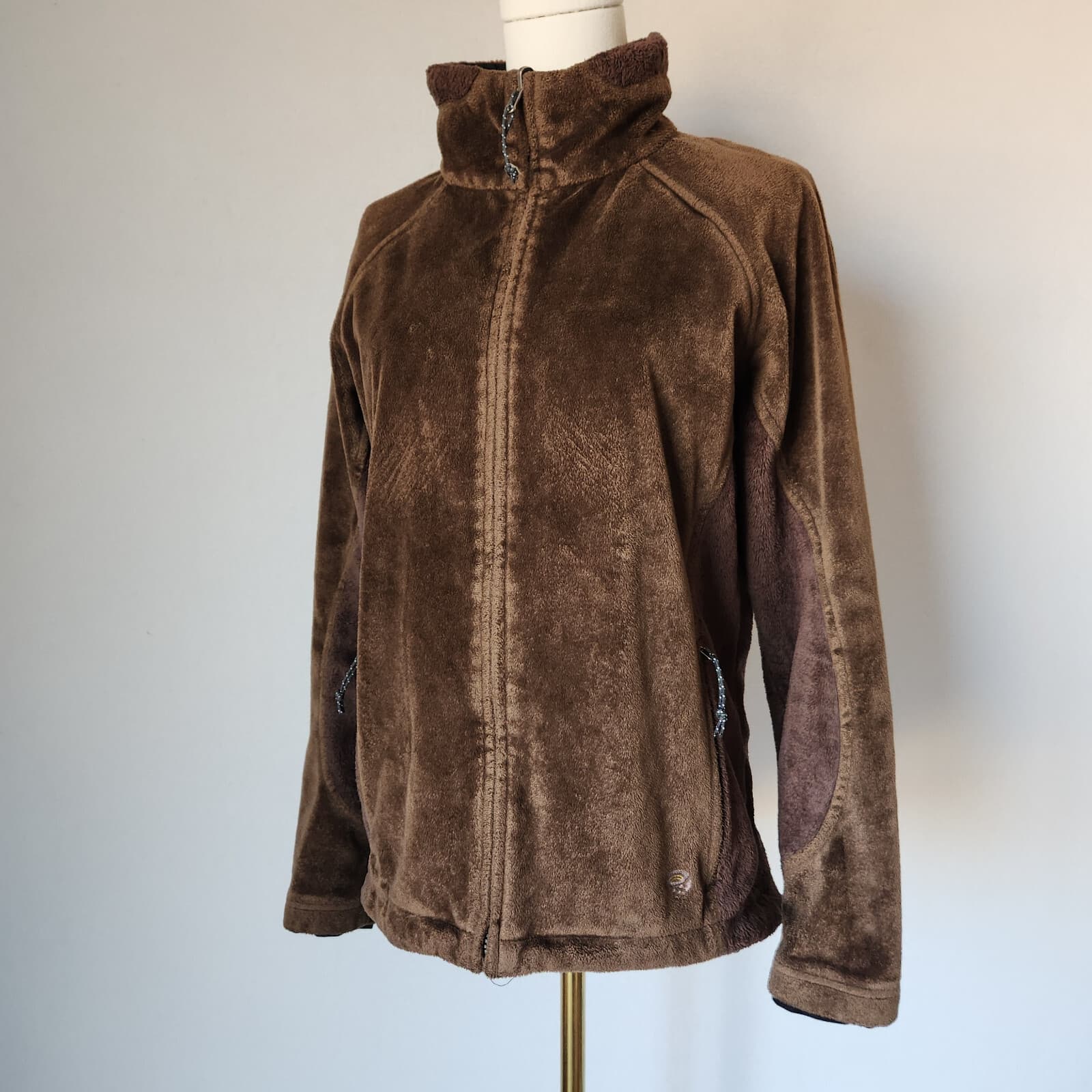 Mountain Hardwear Windstopper Fleece Full-Zip Jacket Zip-Pocket Brown Women's M