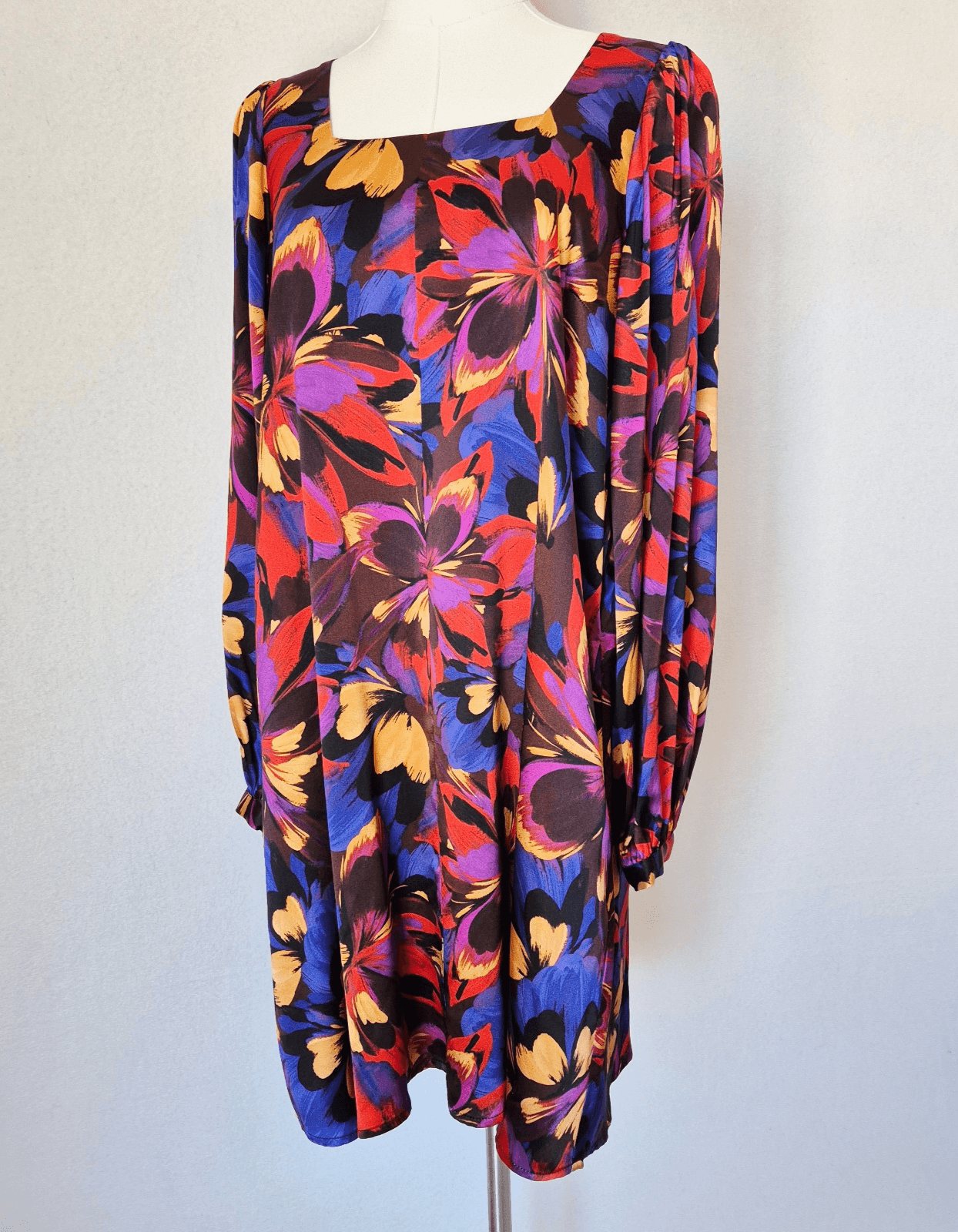 NWT Johnny Was Jade $480 Eclipse Blooms Silk Satin Mini Dress Long Sleeve Size M
