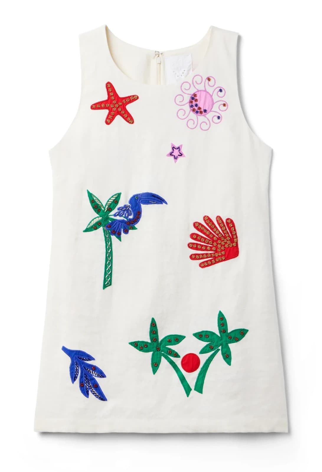 NWT Johnny Was Jade Cassady Linen Bead Embroidered Tank Top Palomas Island Sz.L