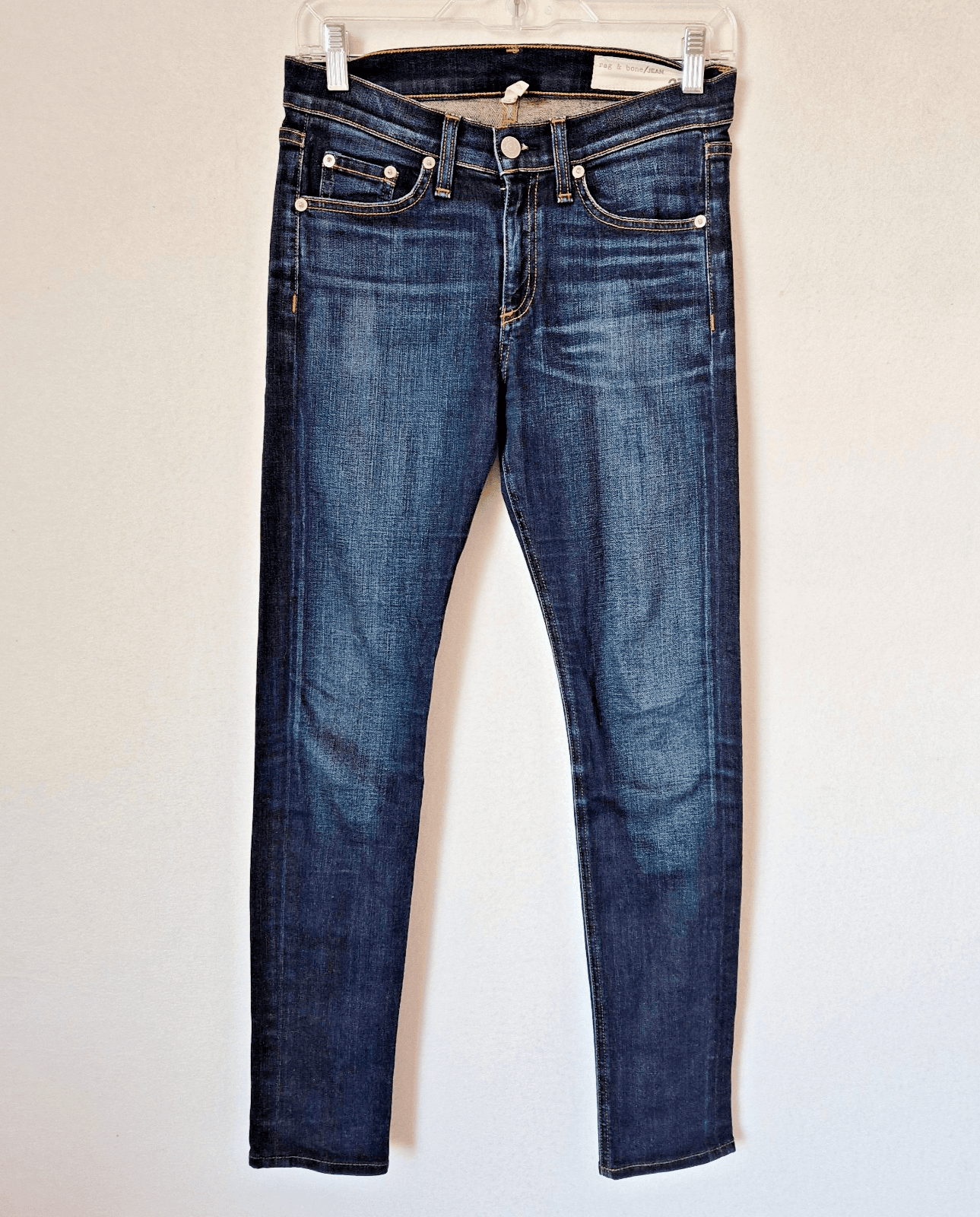 Rag & Bone High Rise Skinny Jeans Blue Chaucer Cotton Blend Women 27 Made in USA
