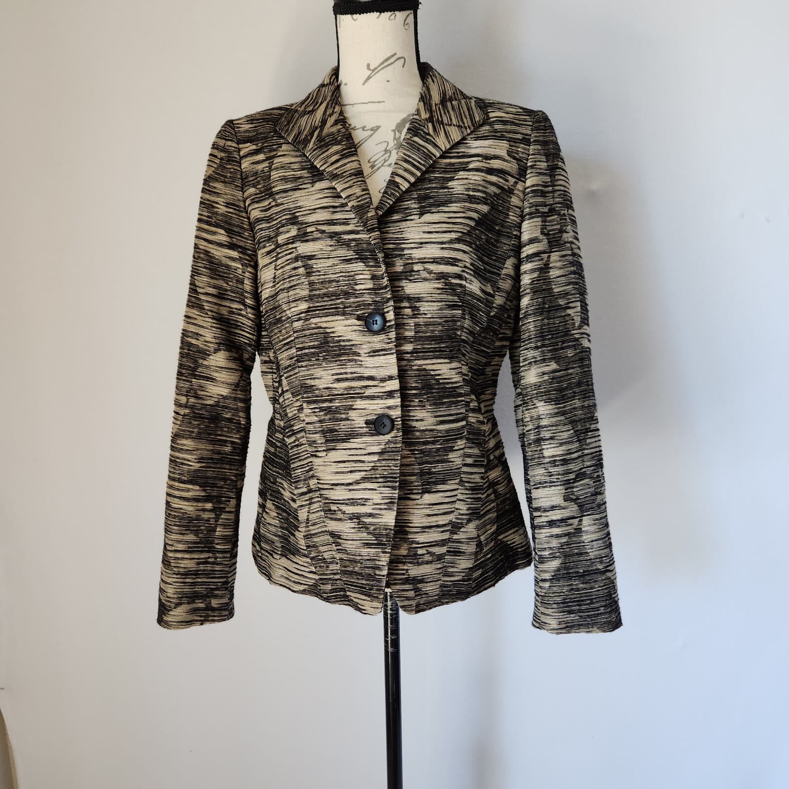 EUC Lafayette 148 NY Linen Blend Two-Button Blazer Texture-Leaf Brown Women's 6