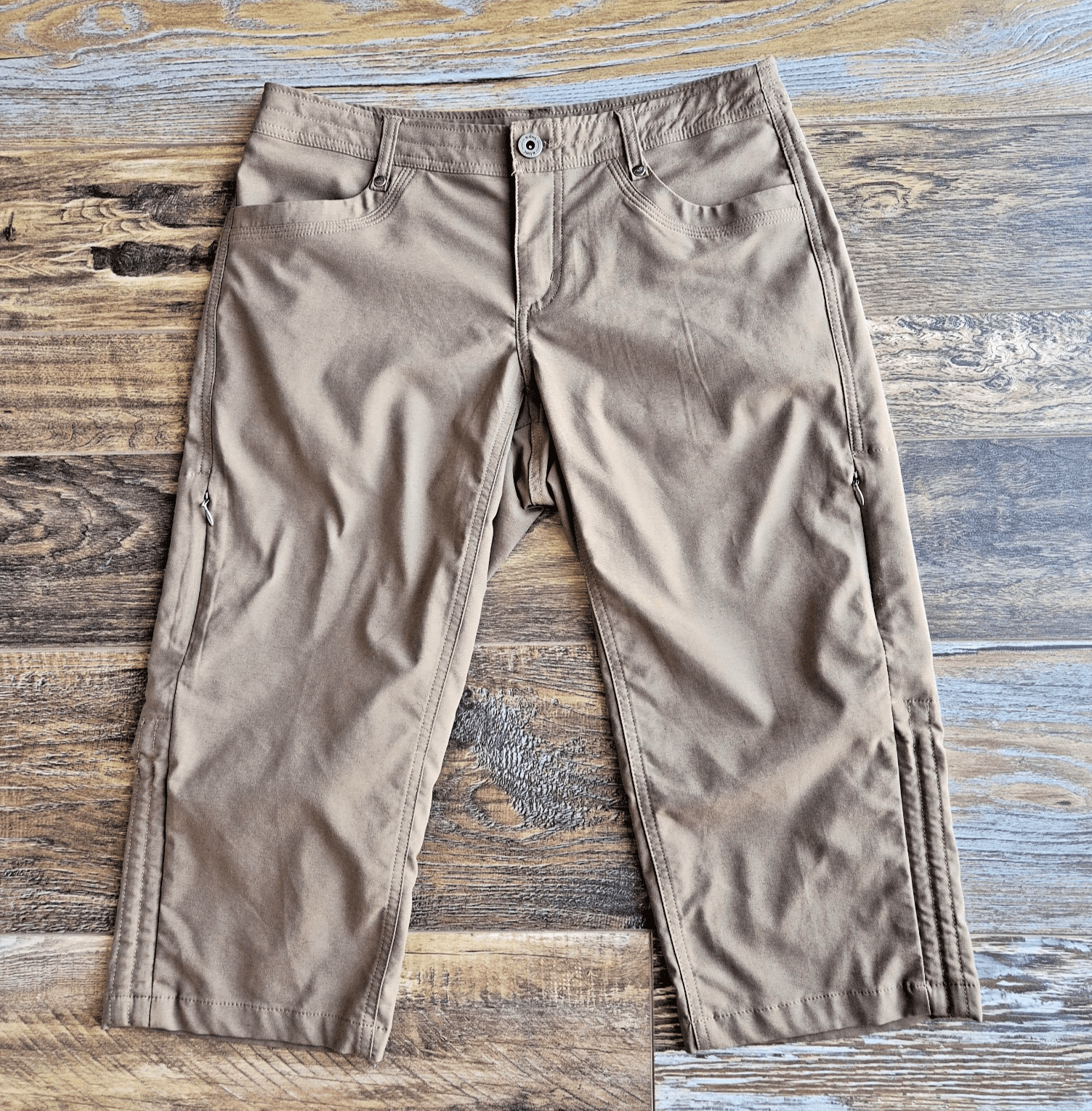 Kuhl Trekr Kapri Hiking Walking Convertible Pants Pocket Stretch Brown Women's 6