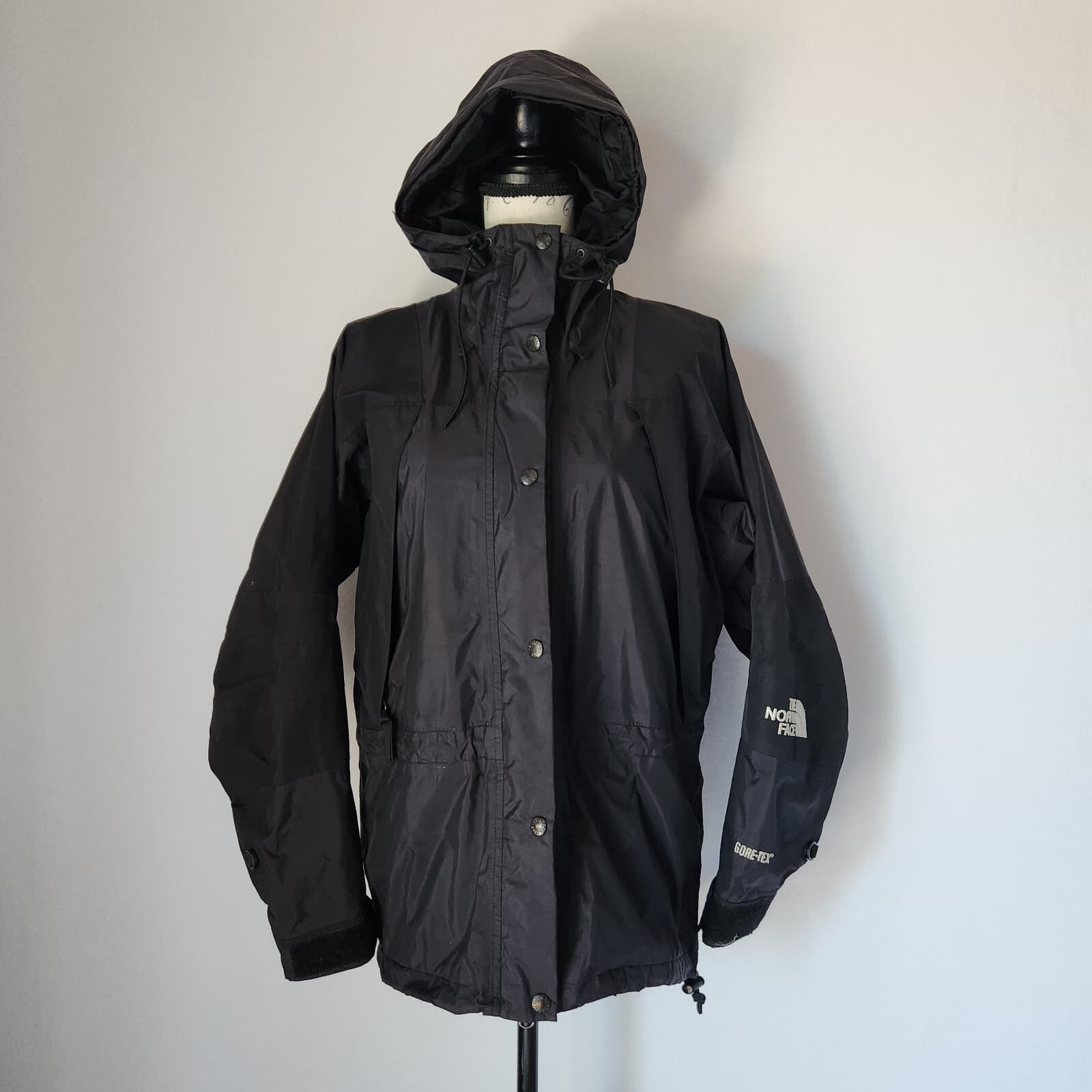 Vintage'90s The North Face Gore-Tex Mountain Jacket Double Zipper Black Women S
