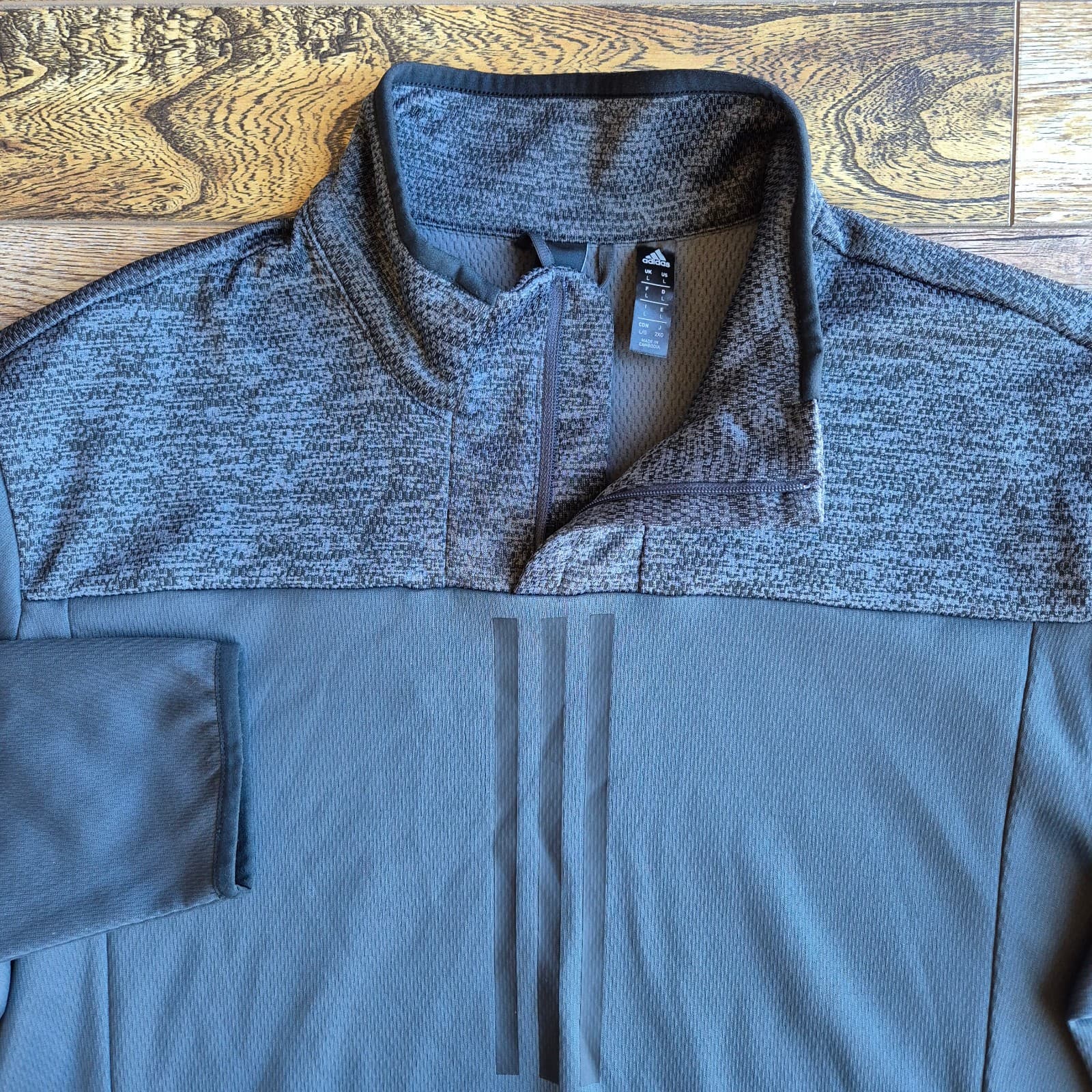 NWT Adidas Men's L Team Issue Climawarm 1/4 Zip Pullover Sweatshirt Pocket Grey