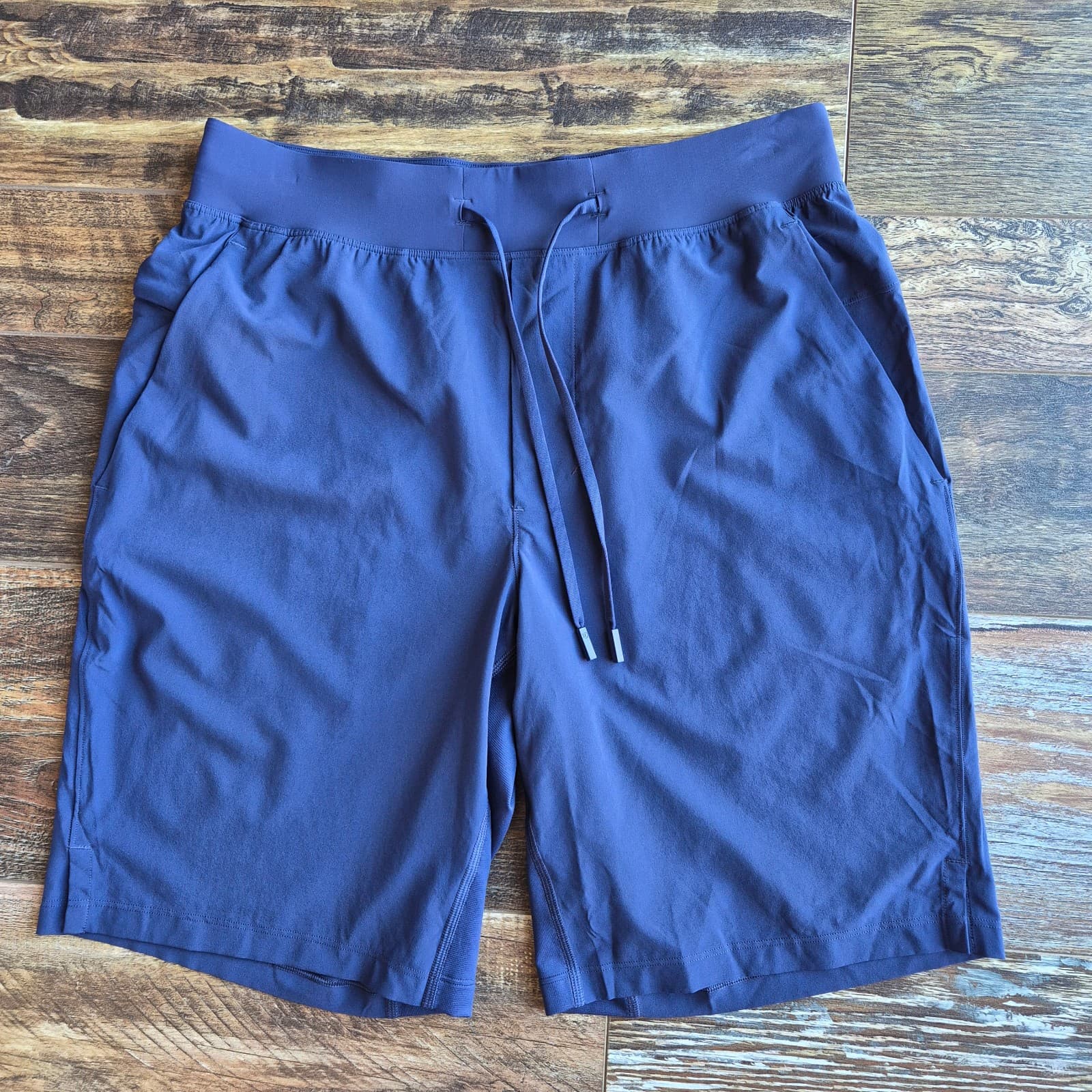Lululemon T.H.E. Short 10" Linerless Zip-Pocket Drawstring Navy Blue Men's M