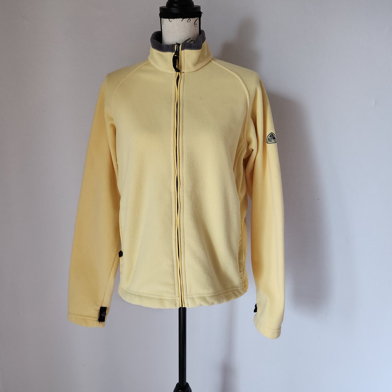 Nike ACG Thermal Layer Fleece Jacket Full-Zip Pocket Mockneck Yellow Women Sz.L