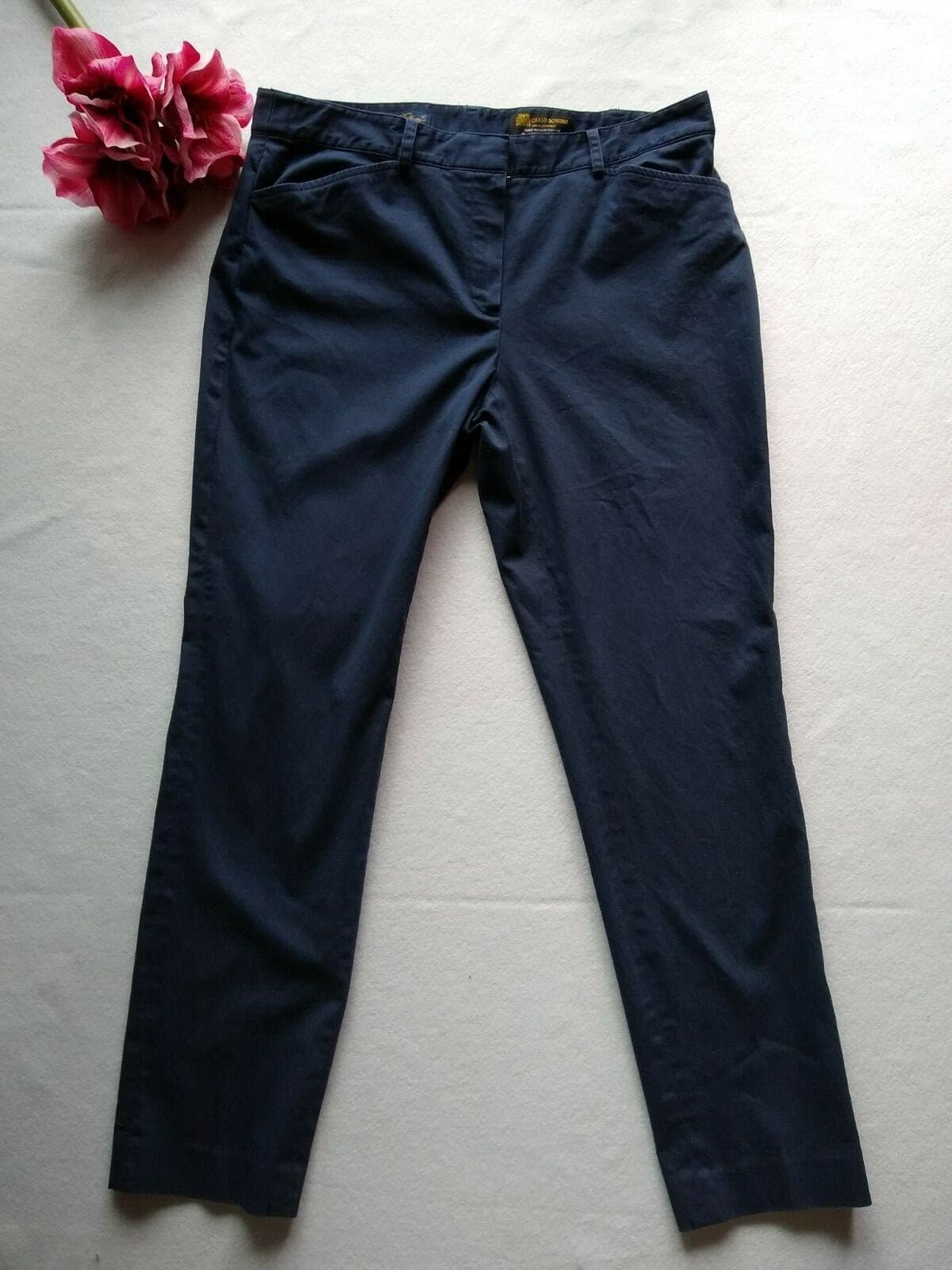Brooks Brothers Carlo Bonomi Dress Pants Navy Blue Italian Fabric Women Sz.10