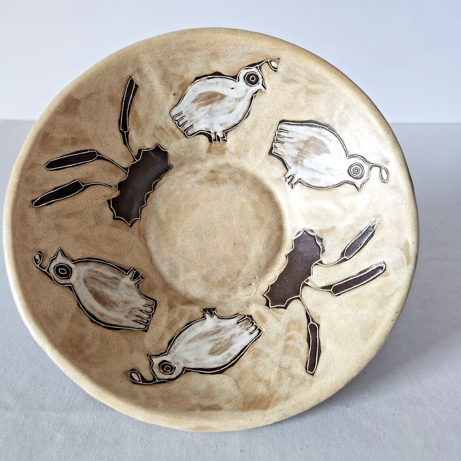 Design by Mara Mexico Pottery Stonewear Quail Floral 20oz Bowl