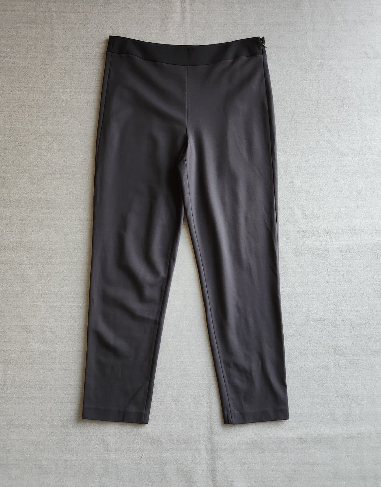 Emporio Armani Career Dress Pants Slim Leg Zip Jersey Stretch Black Women's XL