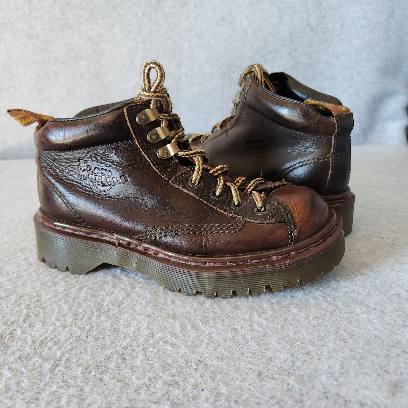 Vintage Dr. Martens 8287 Ankle Work Boots Lace Brown Women's US4 Made in England