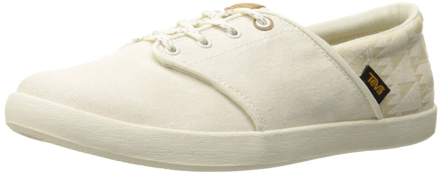 Teva Willow Lace Up Canvas Fashion Sneakers Cream Women US6.5