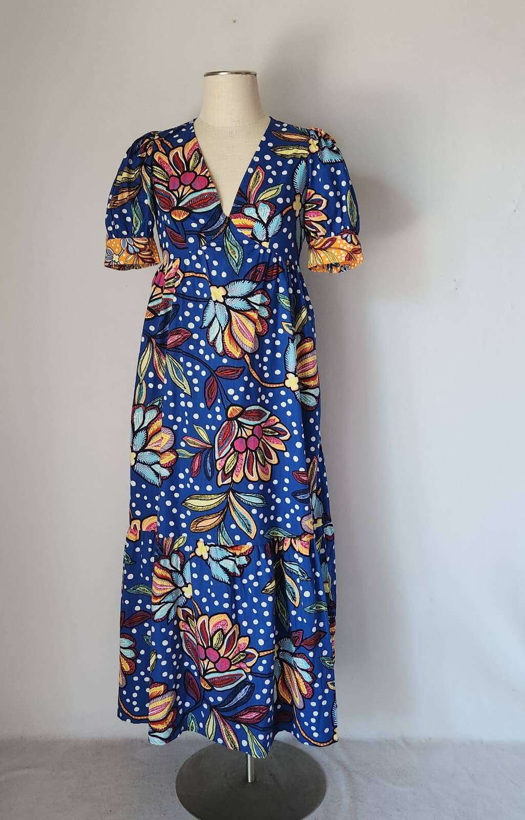 Tabitha Brown x Target Floral Puff Sleeve Maxi Muumuu Dress Pocket Cotton Sz.2