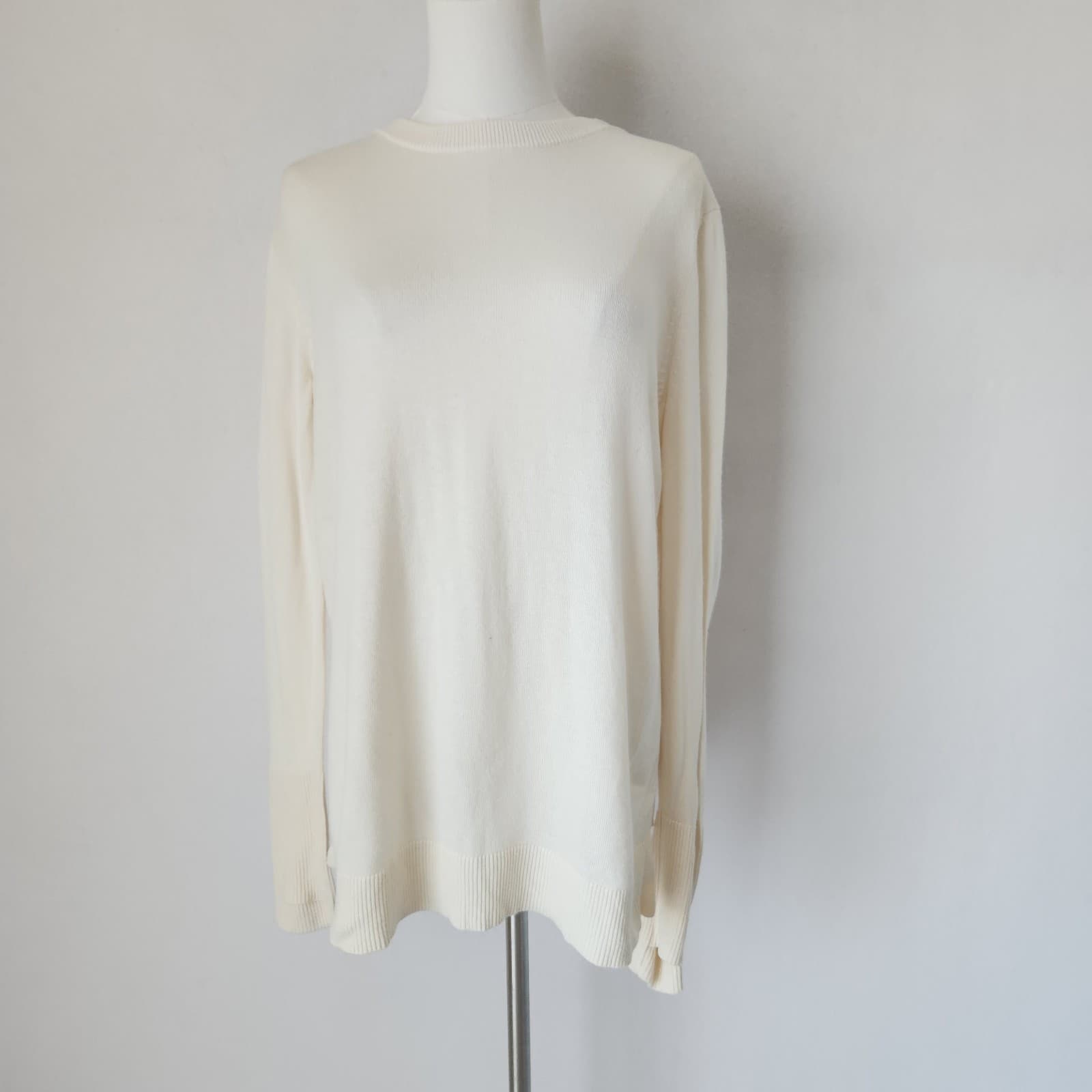 Lululemon Still At Ease Cashmere Blend Sweater Angel Wings Back Yoga Ivory Sz.6