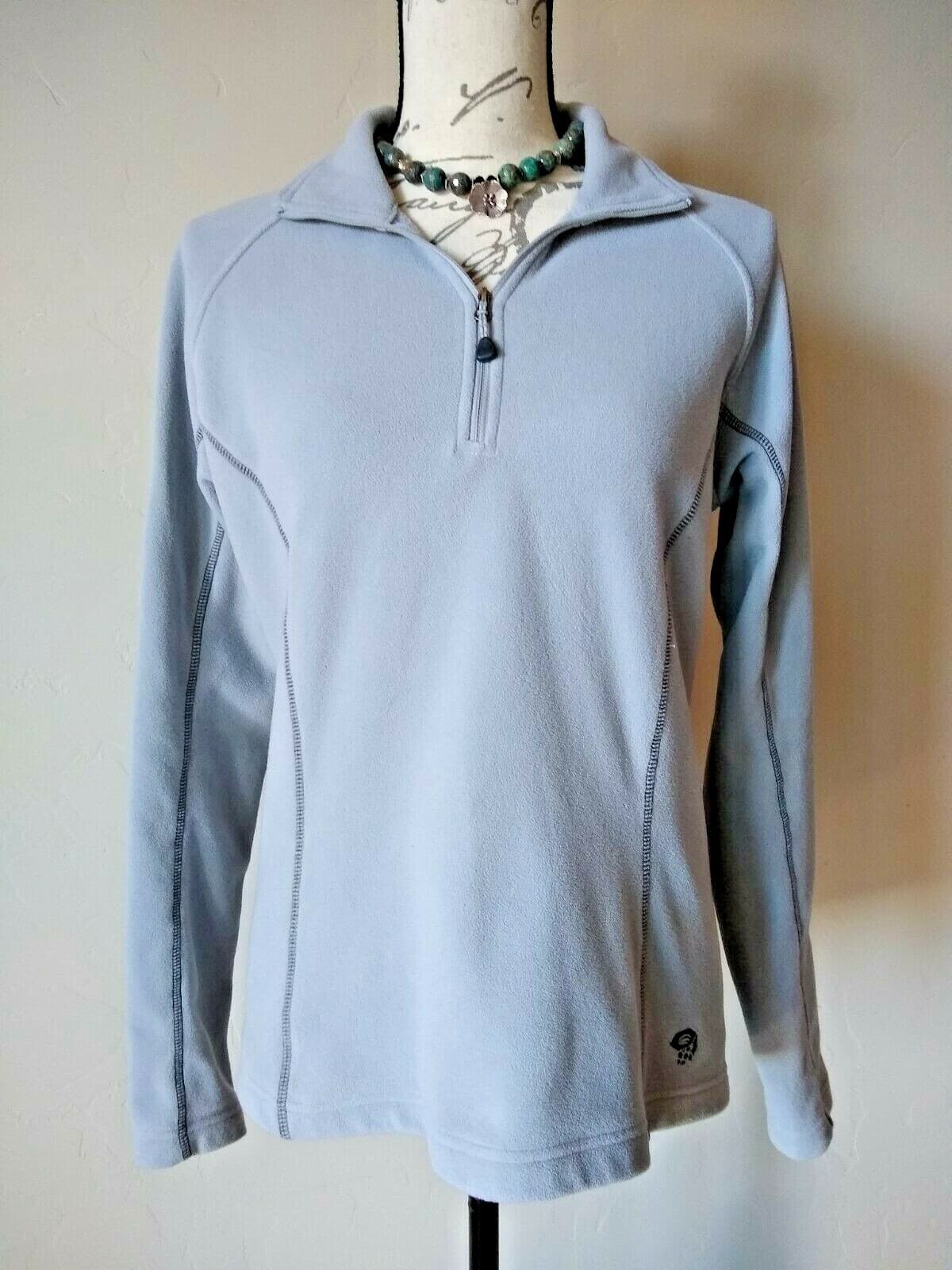 MOUNTAIN HARDWEAR Women Fleece Sweatshirt Pullover 1/4 Zip Gray Sz.M