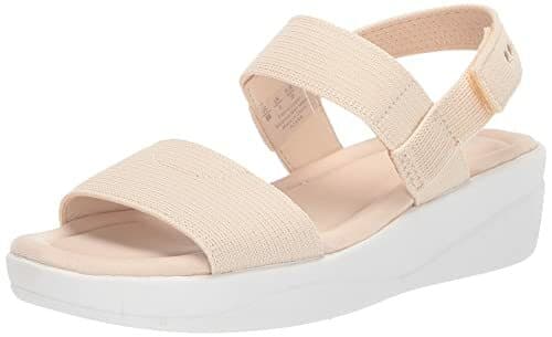 NWoB Ryka Azara Strap Wedge Sandals Stretch Knit Memory Foam Beige Women US10W