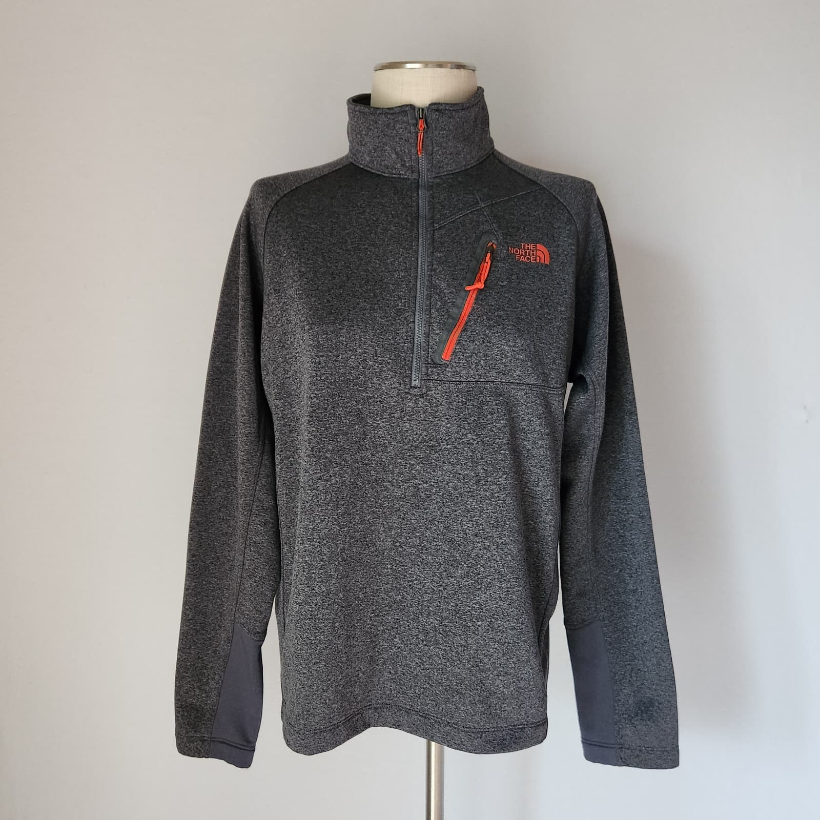The North Face Canyonlands Half Zip Fleece Lined Sweater Jacket Grey Men's M