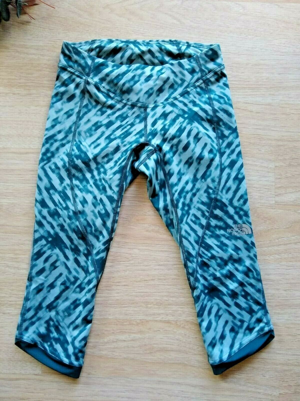 The North Face Women Motivation Printed Legging Cropped Knit Pants Blue Sz.XS