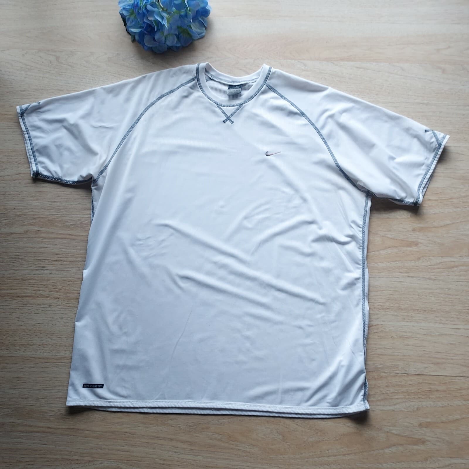 Nike Sphered Dry Activewear T-Shirt Crew Neck Short Sleeve White Men Sz.XXL